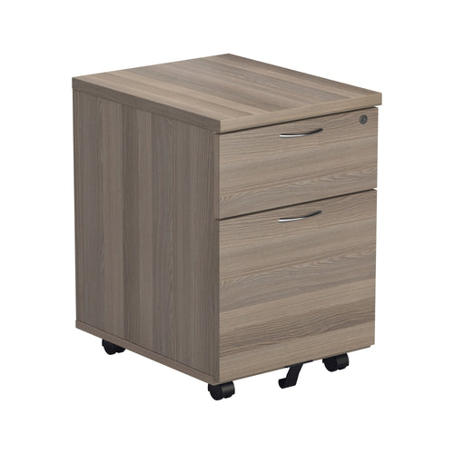 Jemini 2 Drawer Mobile Pedestal 404x500x595mm Grey Oak Kf78943