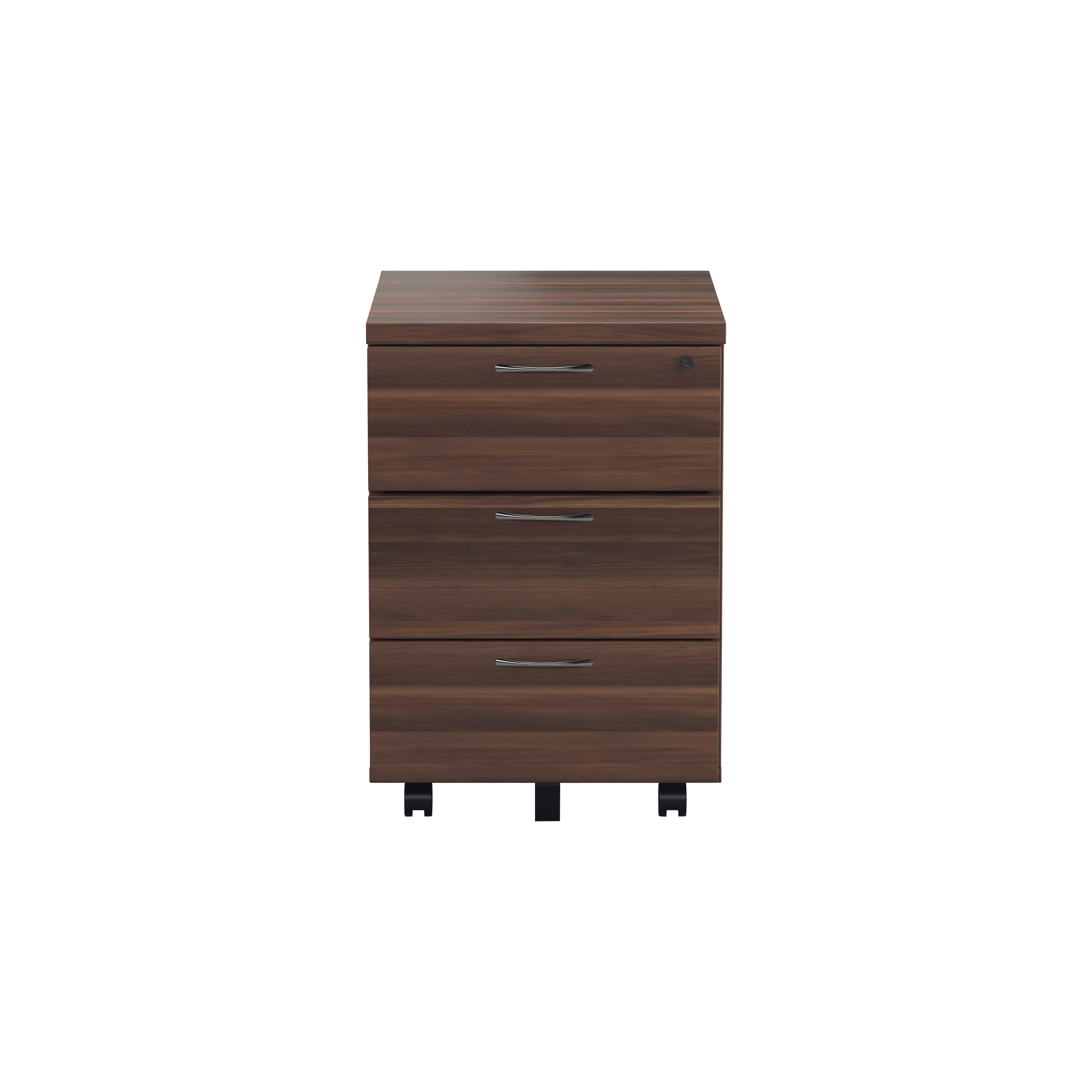 Jemini 3 Drawer Mobile Pedestal 400x500x595mm Walnut Kf78944