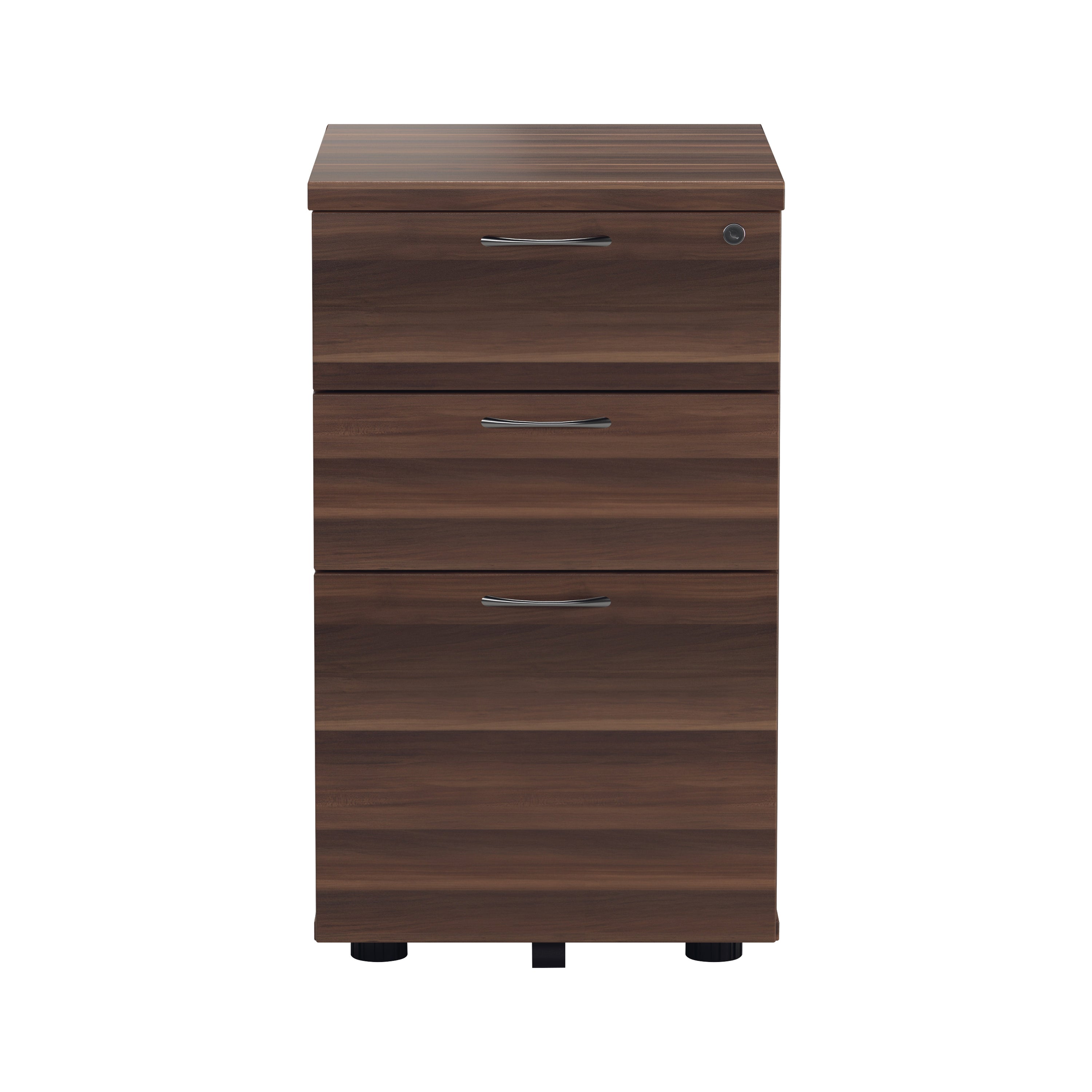 Jemini 3 Drawer Tall Mobile Pedestal 404x500x690mm Walnut Kf78946