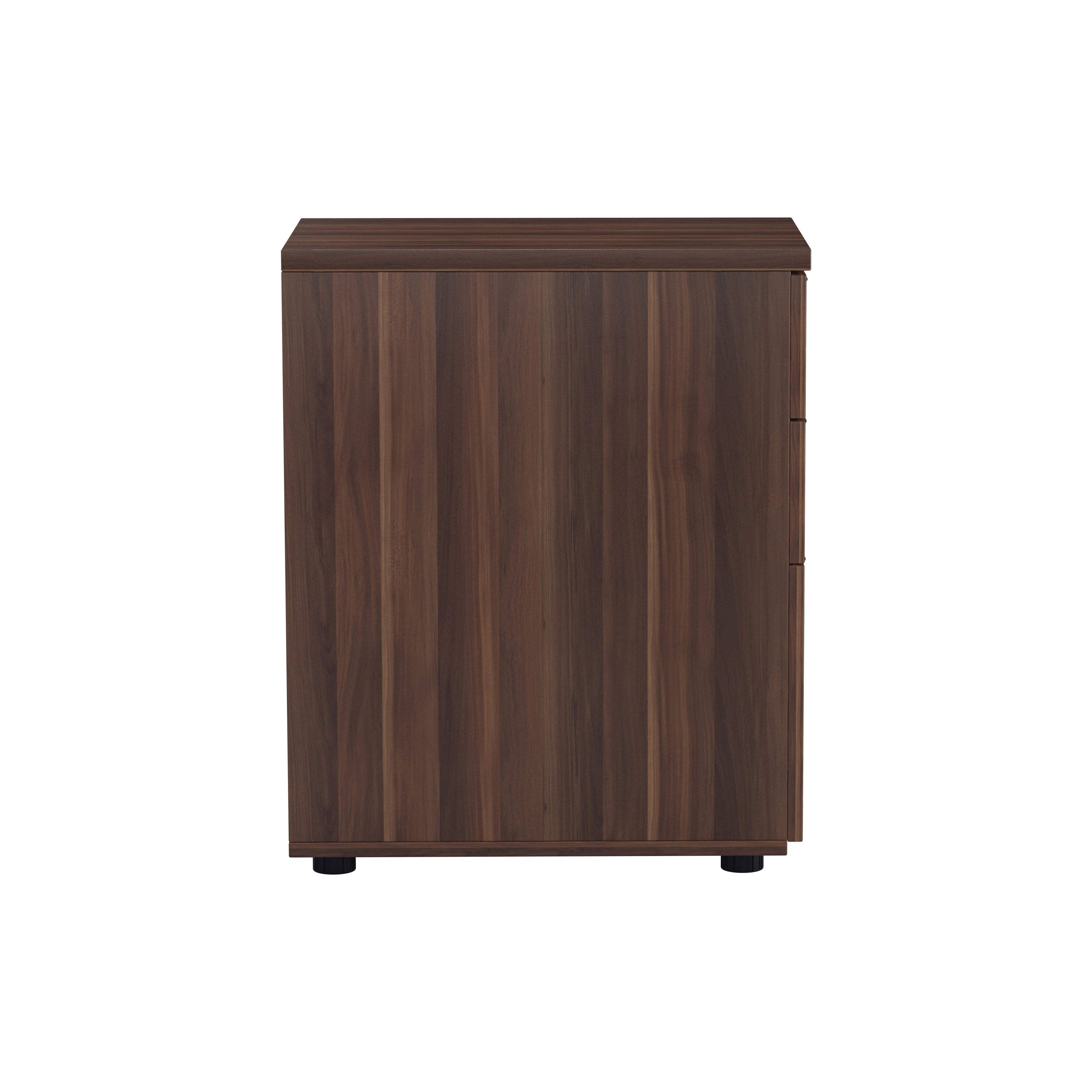 Jemini 3 Drawer Desk High Pedestal 404x600x730mm Walnut Kf78948