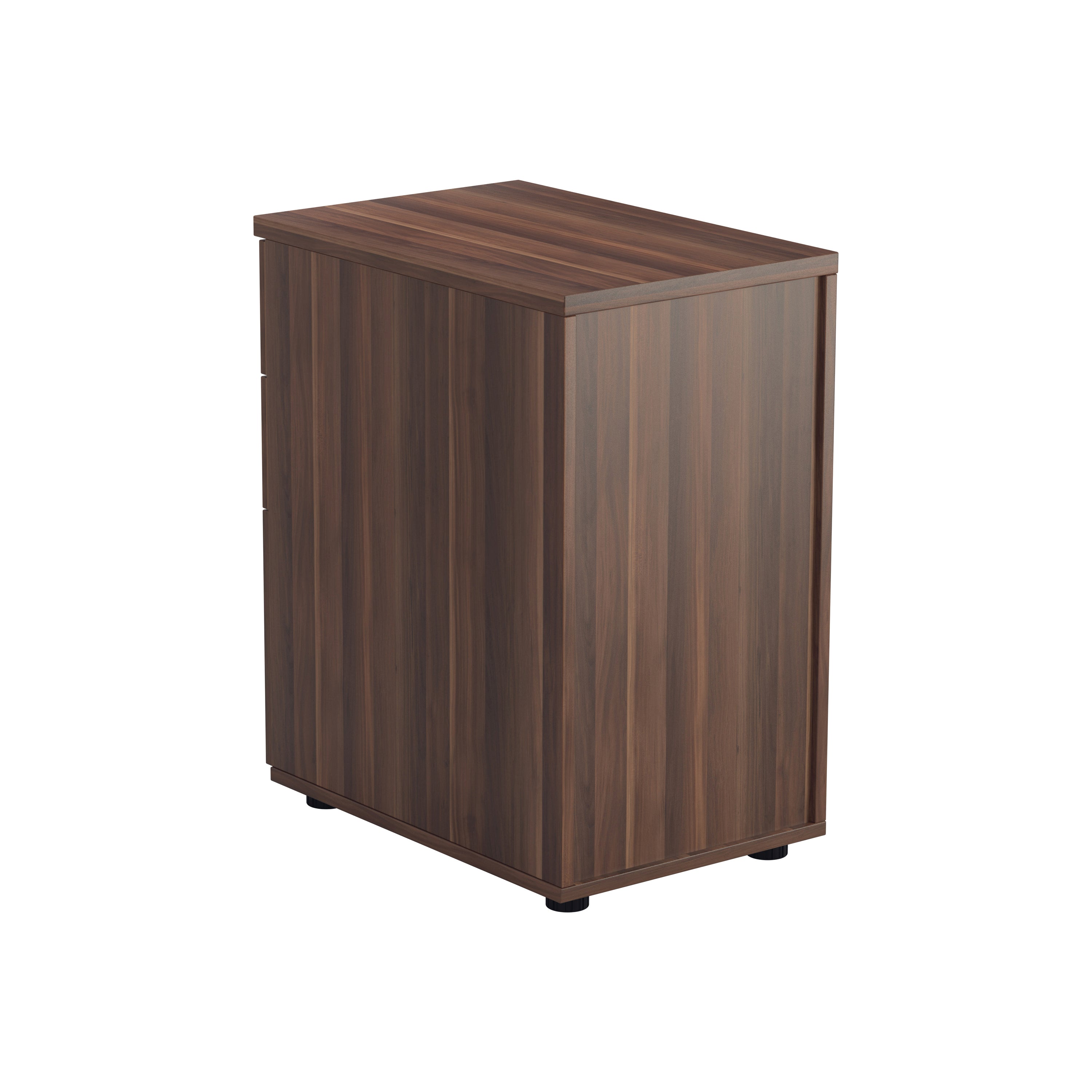 Jemini 3 Drawer Desk High Pedestal 404x600x730mm Walnut Kf78948