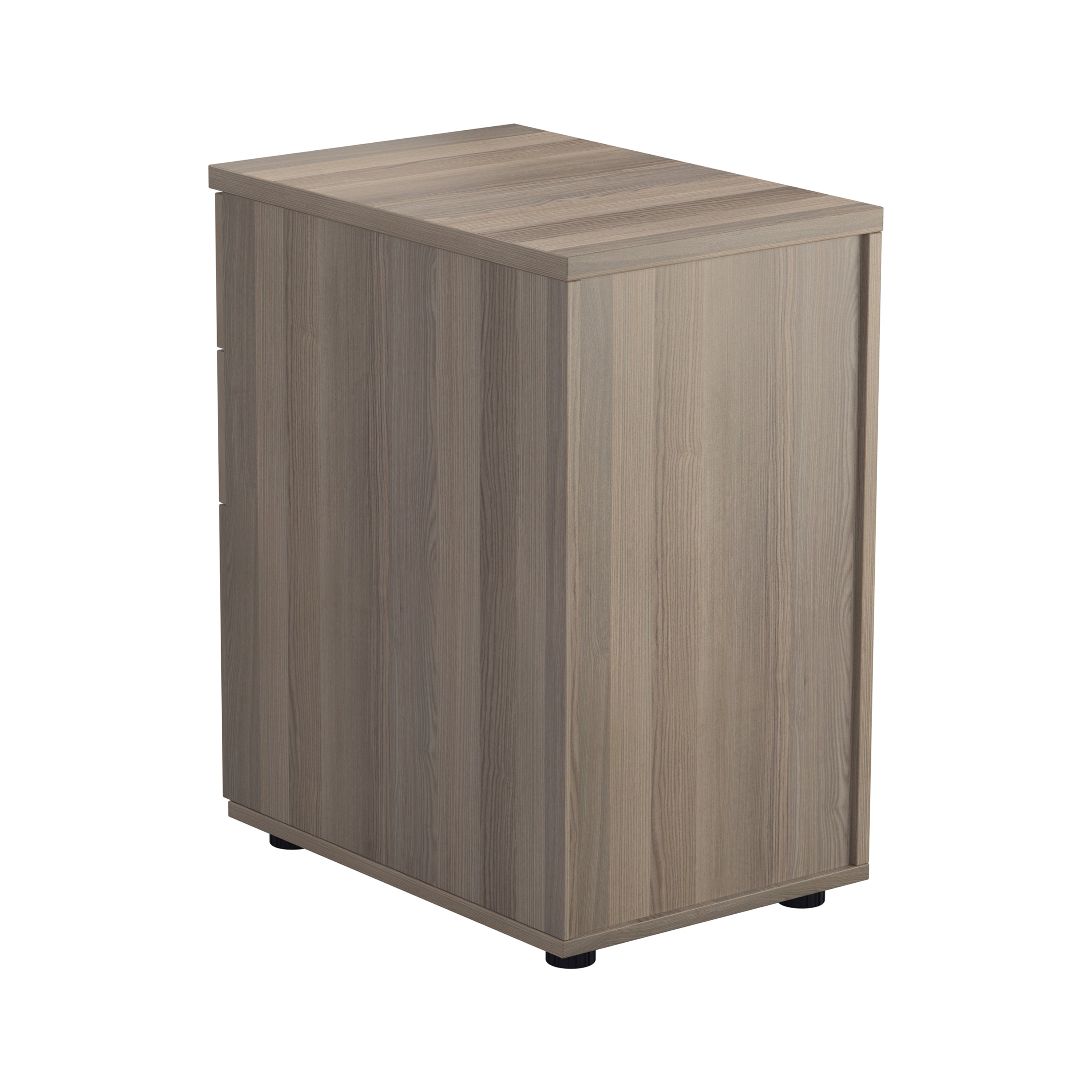 Jemini 3 Drawer Desk High Pedestal 404x600x730mm Grey Oak Kf78949