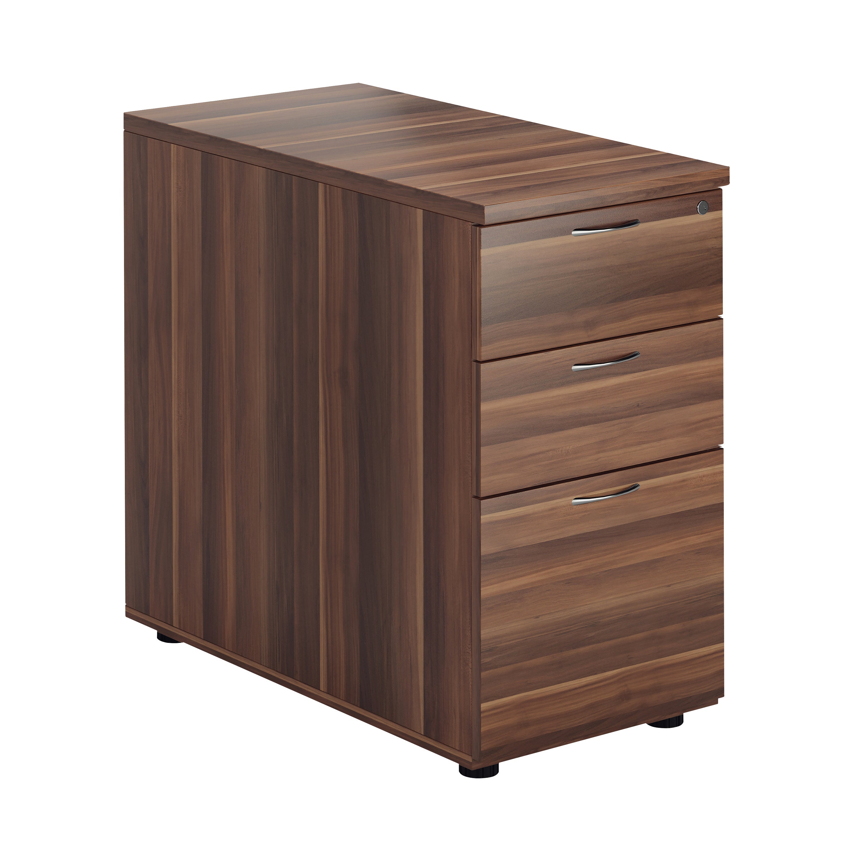 Jemini 3 Drawer Desk High Pedestal 404x800x730mm Walnut Kf78950