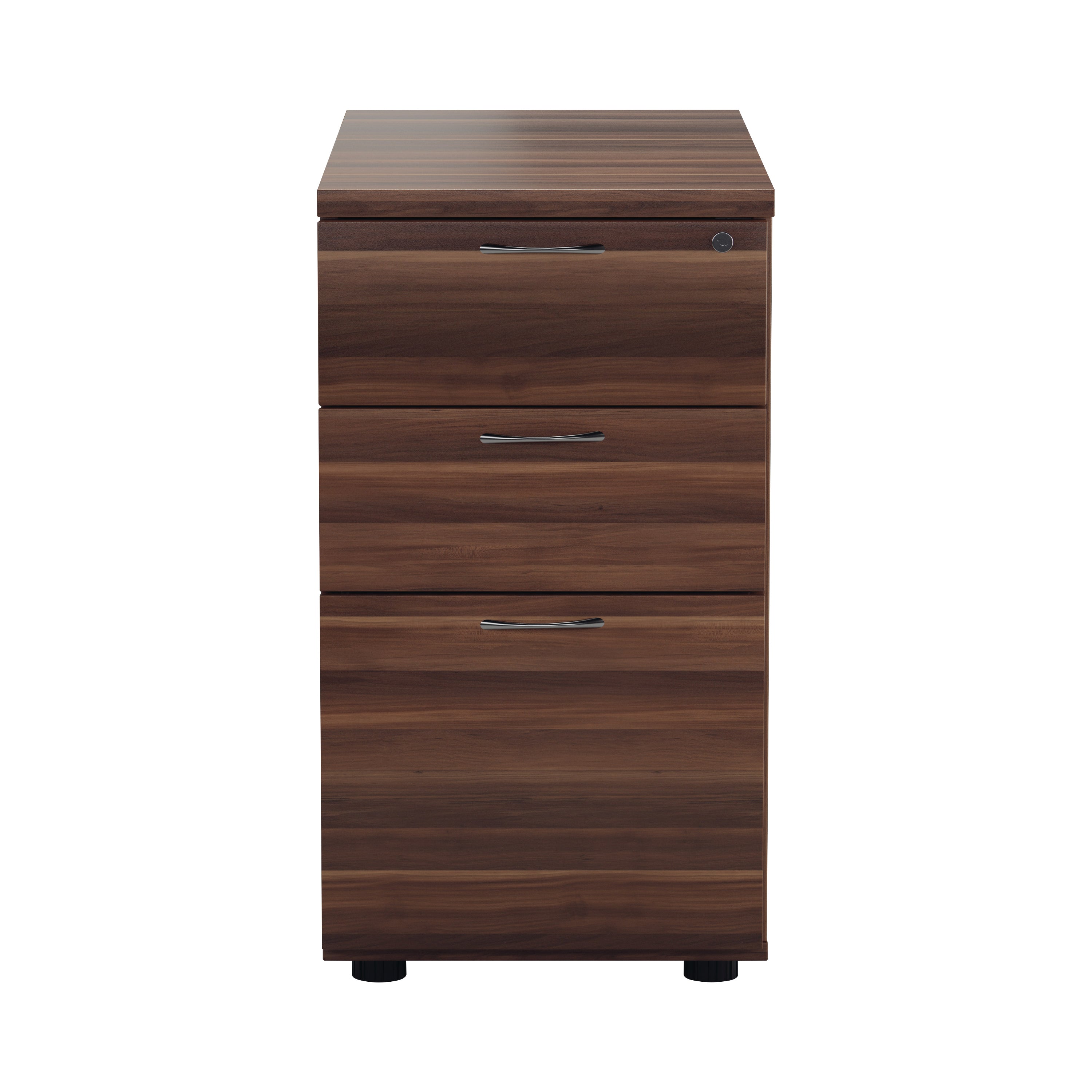 Jemini 3 Drawer Desk High Pedestal 404x800x730mm Walnut Kf78950