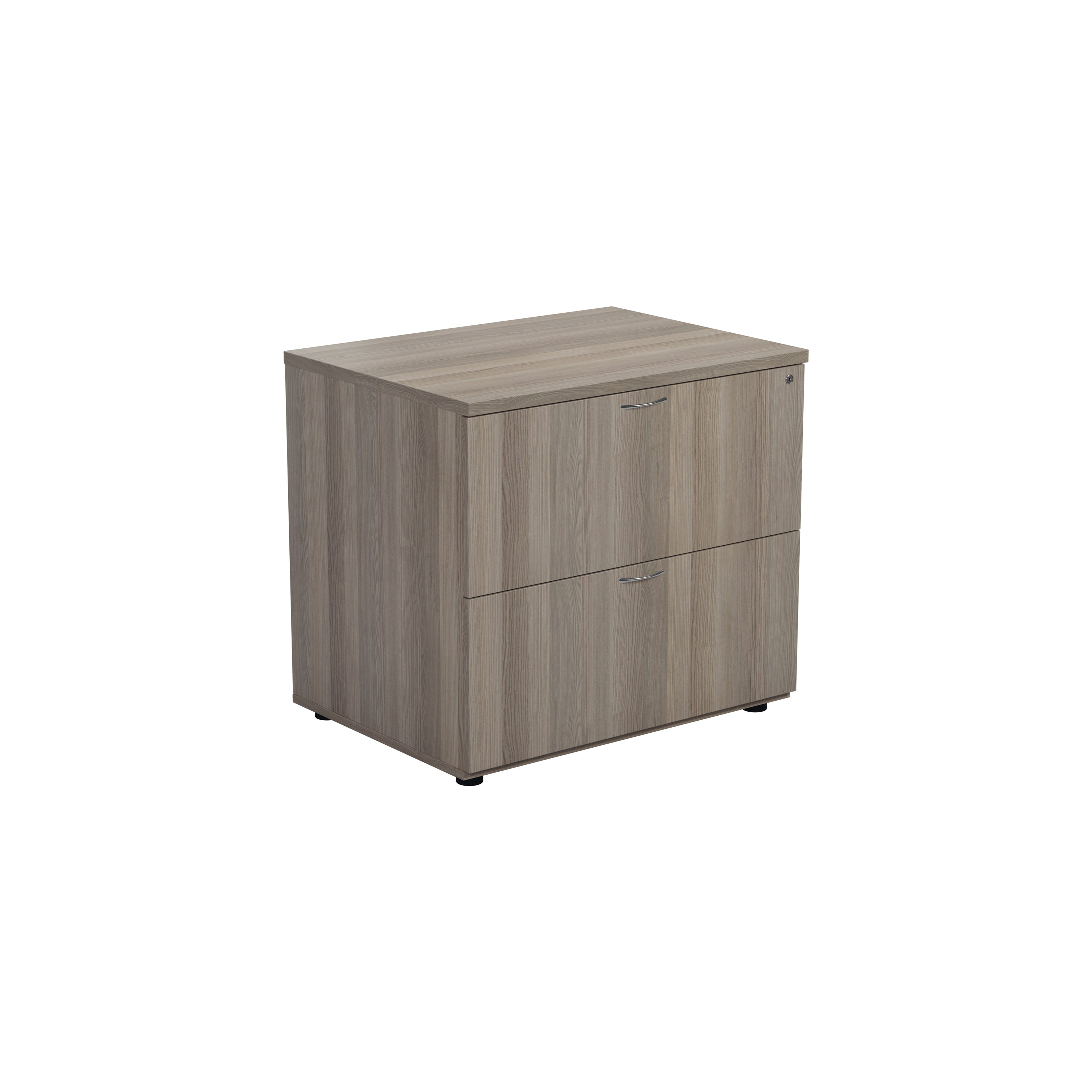 Jemini 2 Drawer Desk Side Filing Cabinet 800x600x730mm Grey Oak Kf78953
