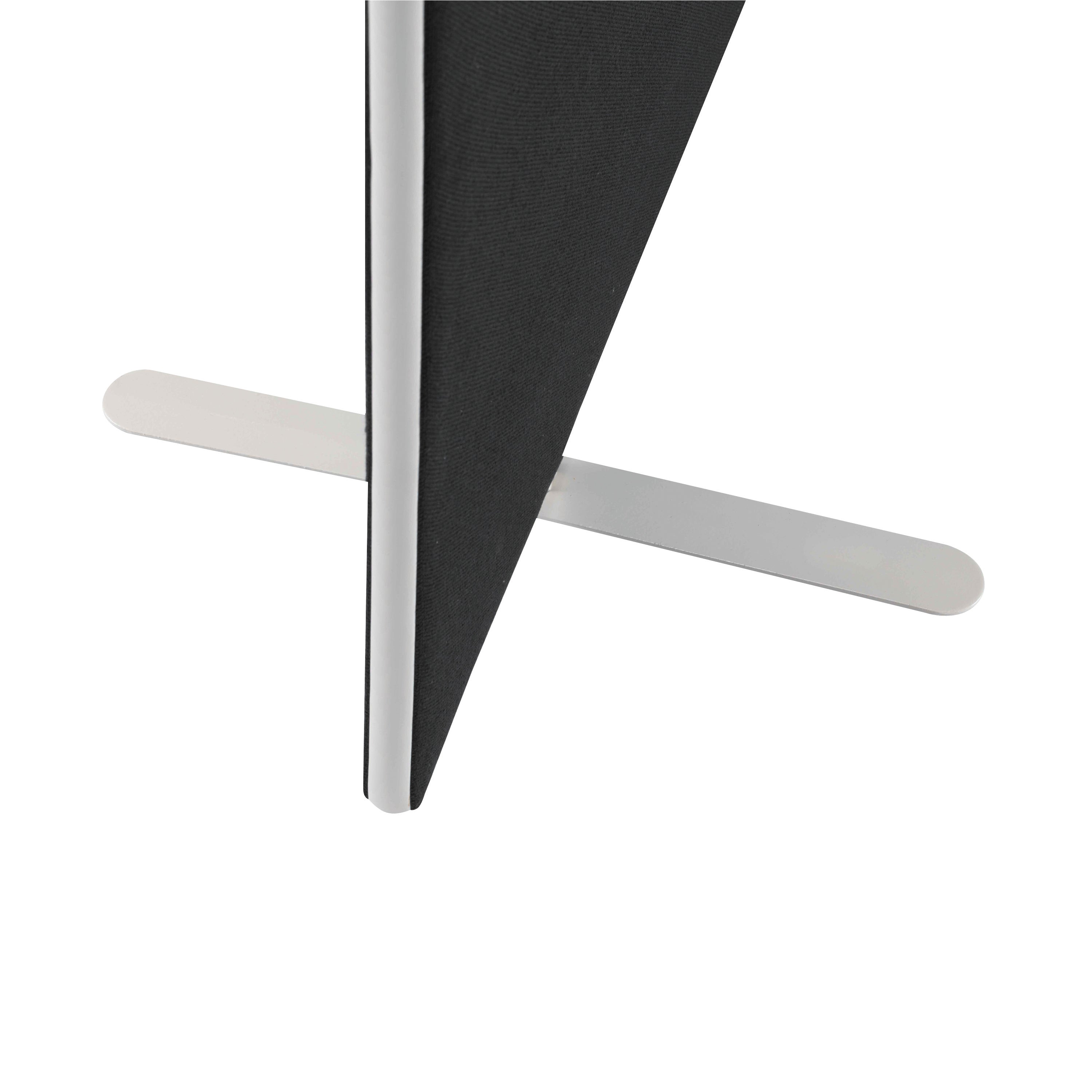 Jemini Floor Standing Screen 1600x25x1200mm Black Kf79009