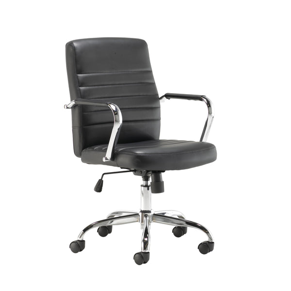 Jemini Amalfi Meeting Chair 630x630x885-980mm Leather Look Black Kf79135
