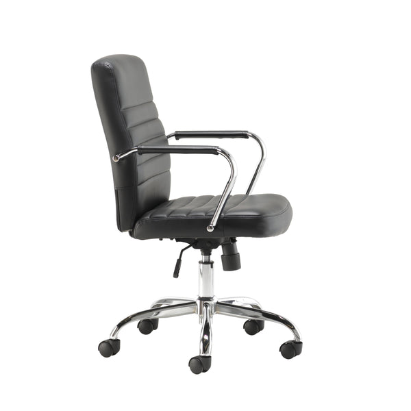 Jemini Amalfi Meeting Chair 630x630x885-980mm Leather Look Black Kf79135