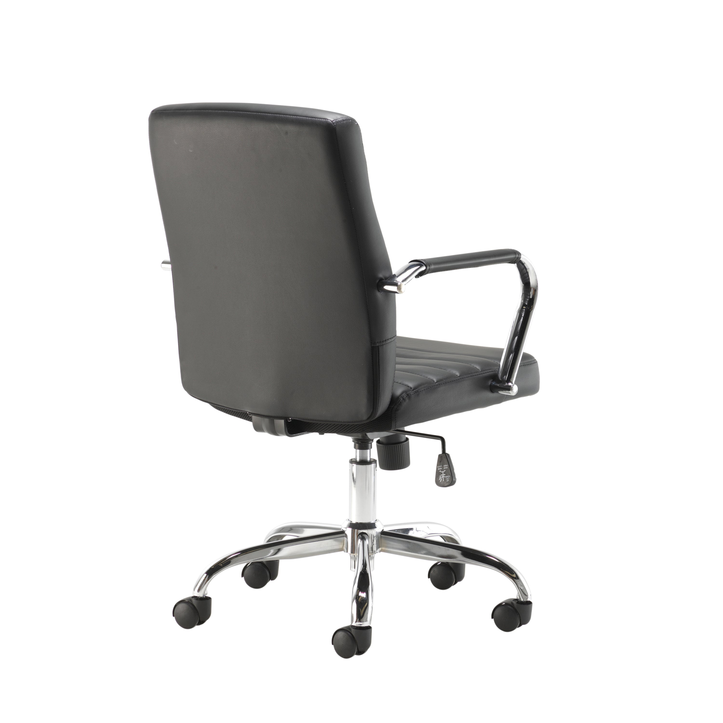 Jemini Amalfi Meeting Chair 630x630x885-980mm Leather Look Black Kf79135