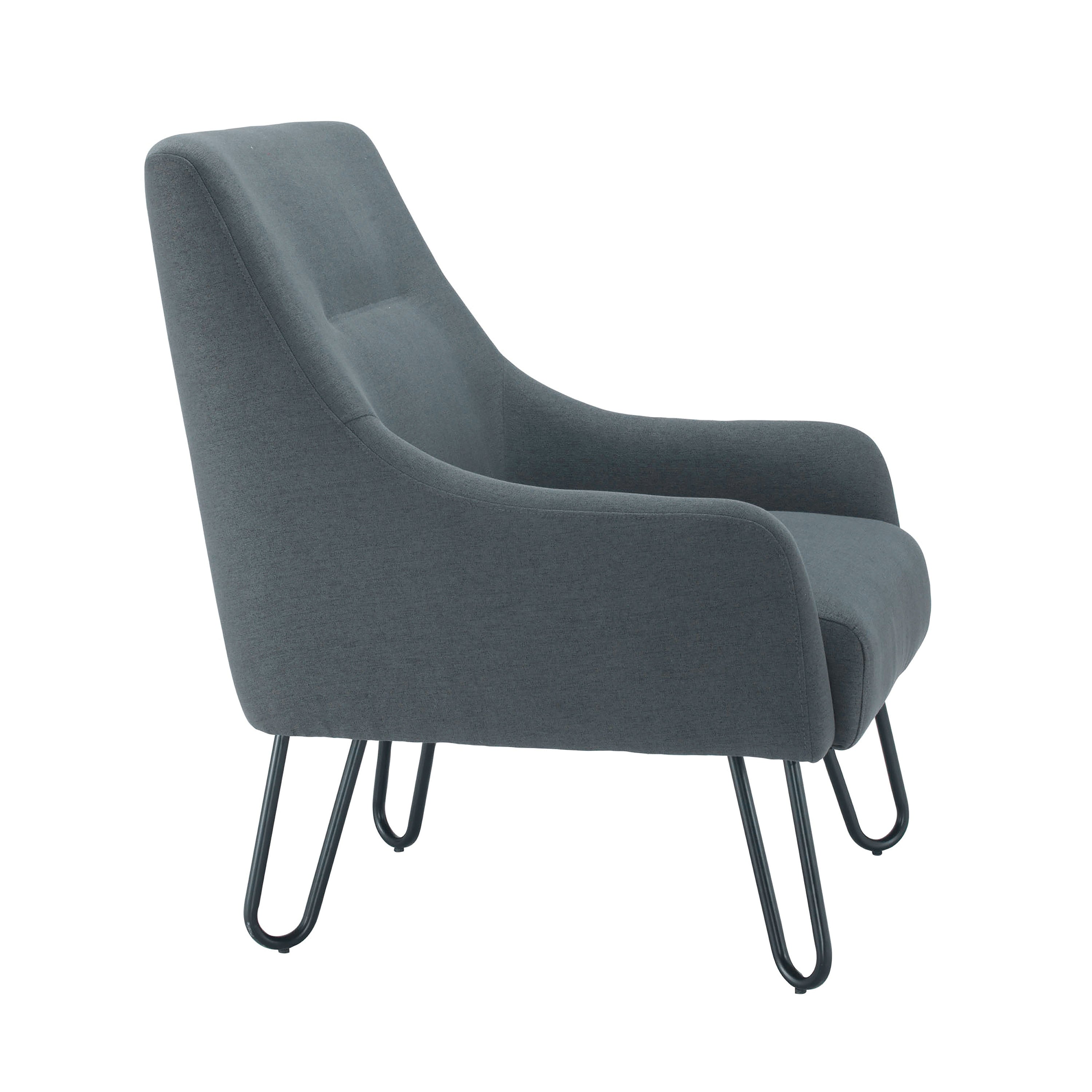 Jemini Reception Armchair Hairpin Leg Grey Kf79142