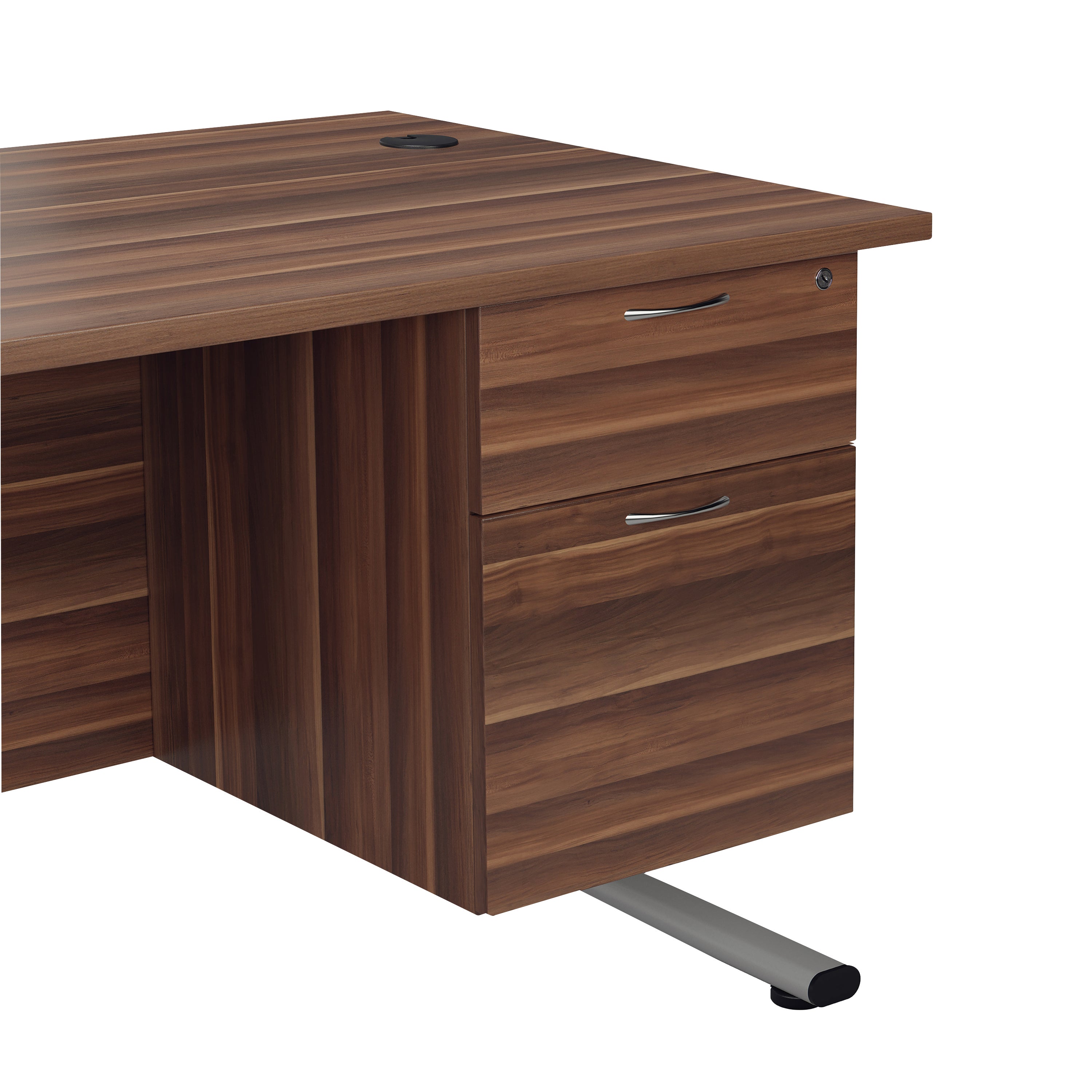 Jemini 2 Drawer Fixed Pedestal 404x500x495mm Dark Walnut Kf79861