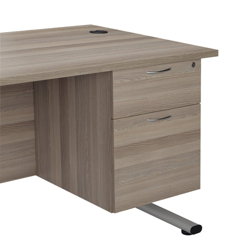 Jemini 2 Drawer Fixed Pedestal 404x500x495mm Grey Oak Kf79862