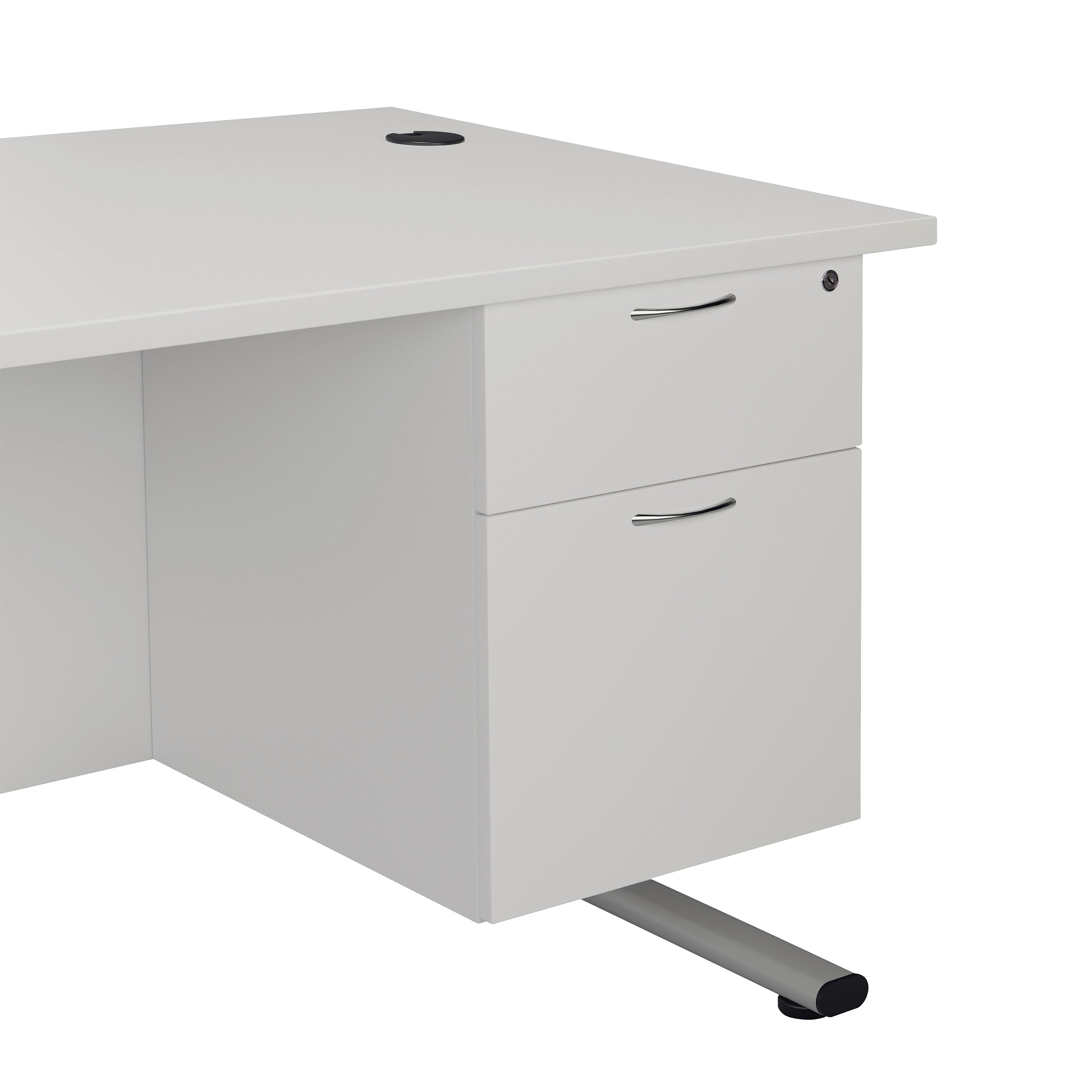 Jemini 2 Drawer Fixed Pedestal 404x500x495mm White Kf79865