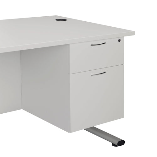 Jemini 2 Drawer Fixed Pedestal 404x500x495mm White Kf79865