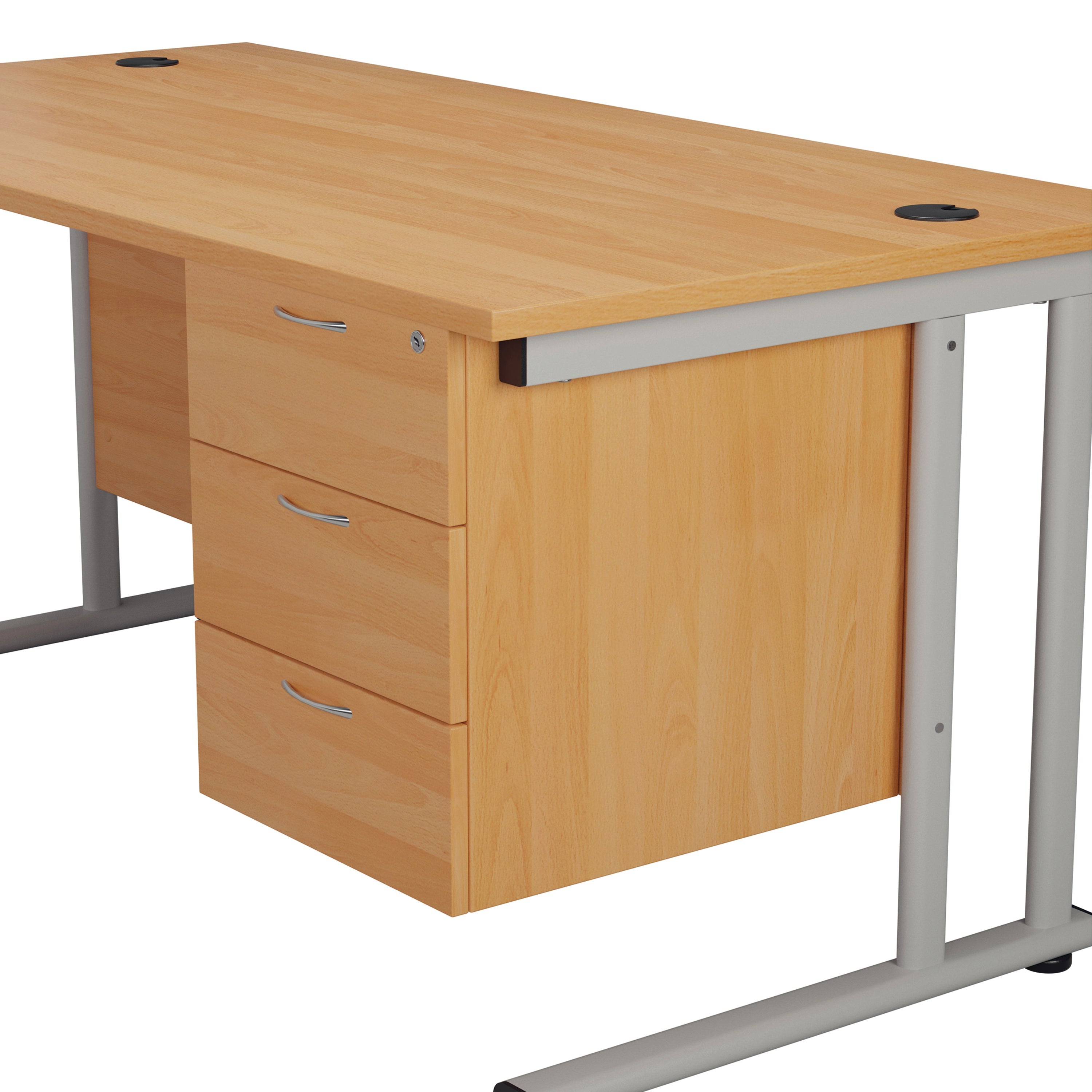 Jemini 3 Drawer Fixed Pedestal 400x500x495mm Beech Kf79866