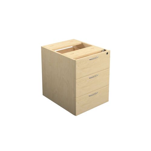 Jemini 3 Drawer Fixed Pedestal 400x500x495mm Maple Kf79869