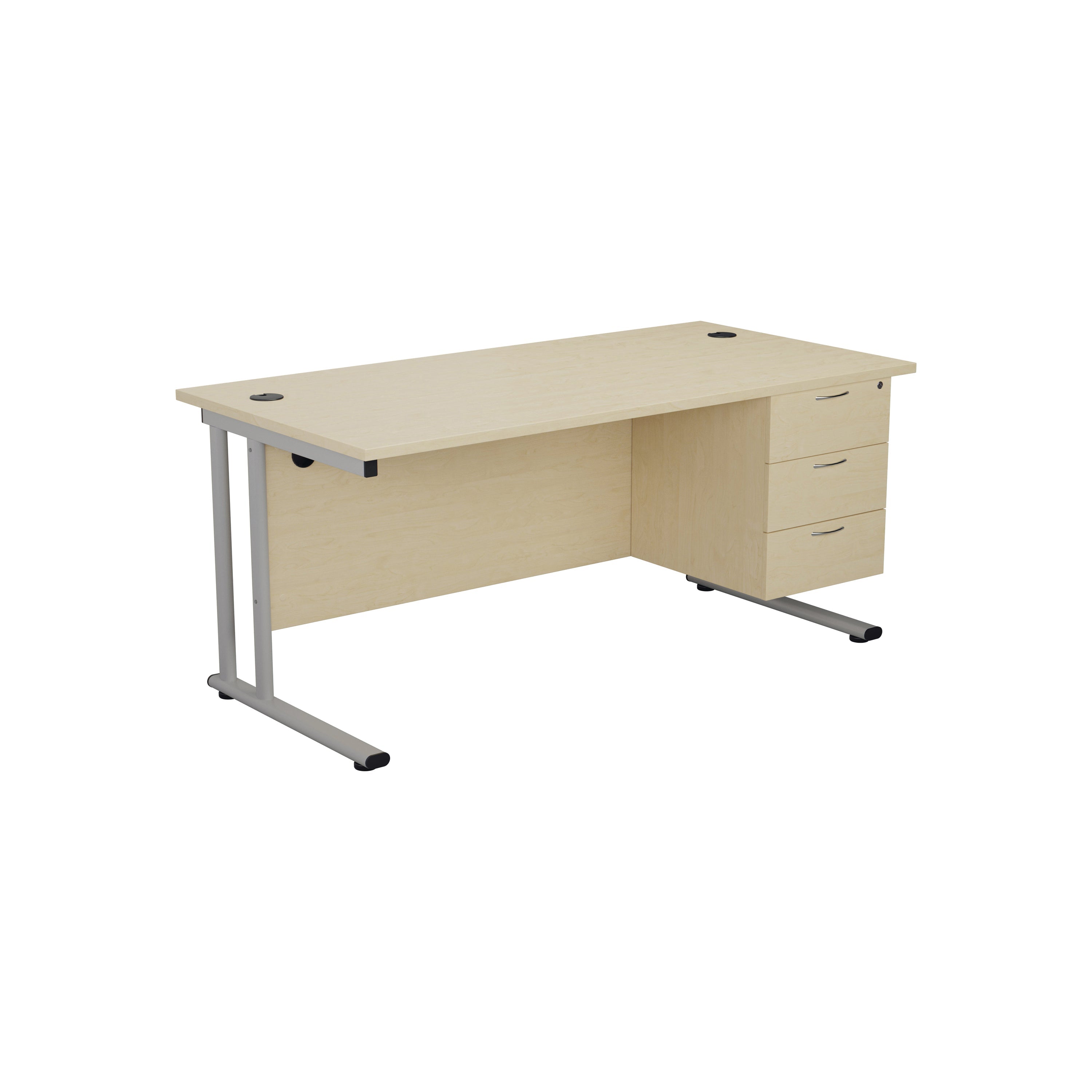 Jemini 3 Drawer Fixed Pedestal 400x500x495mm Maple Kf79869