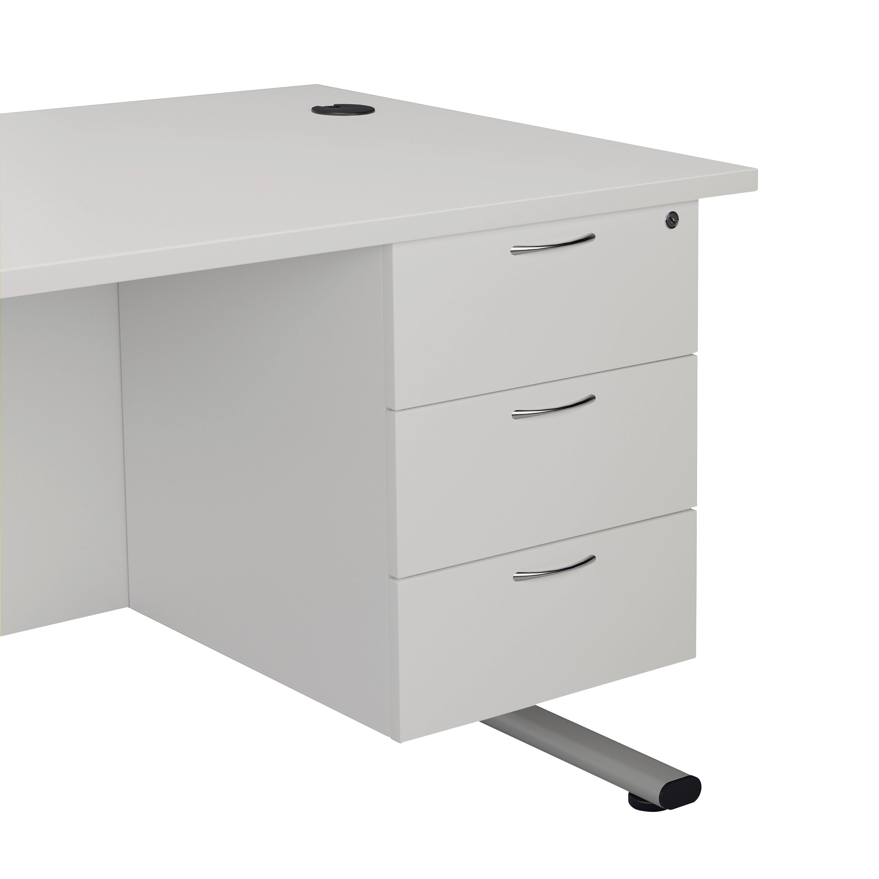 Jemini 3 Drawer Fixed Pedestal 400x500x495mm White Kf79871