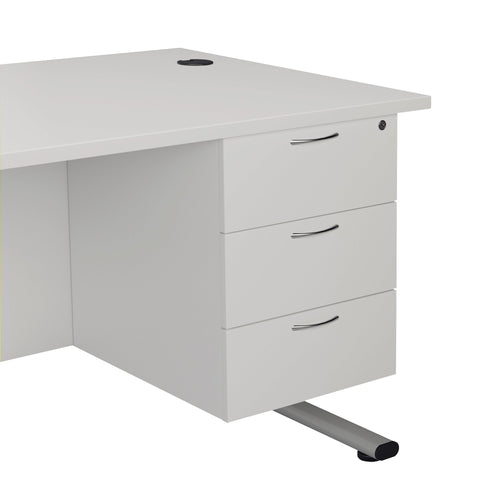 Jemini 3 Drawer Fixed Pedestal 400x500x495mm White Kf79871
