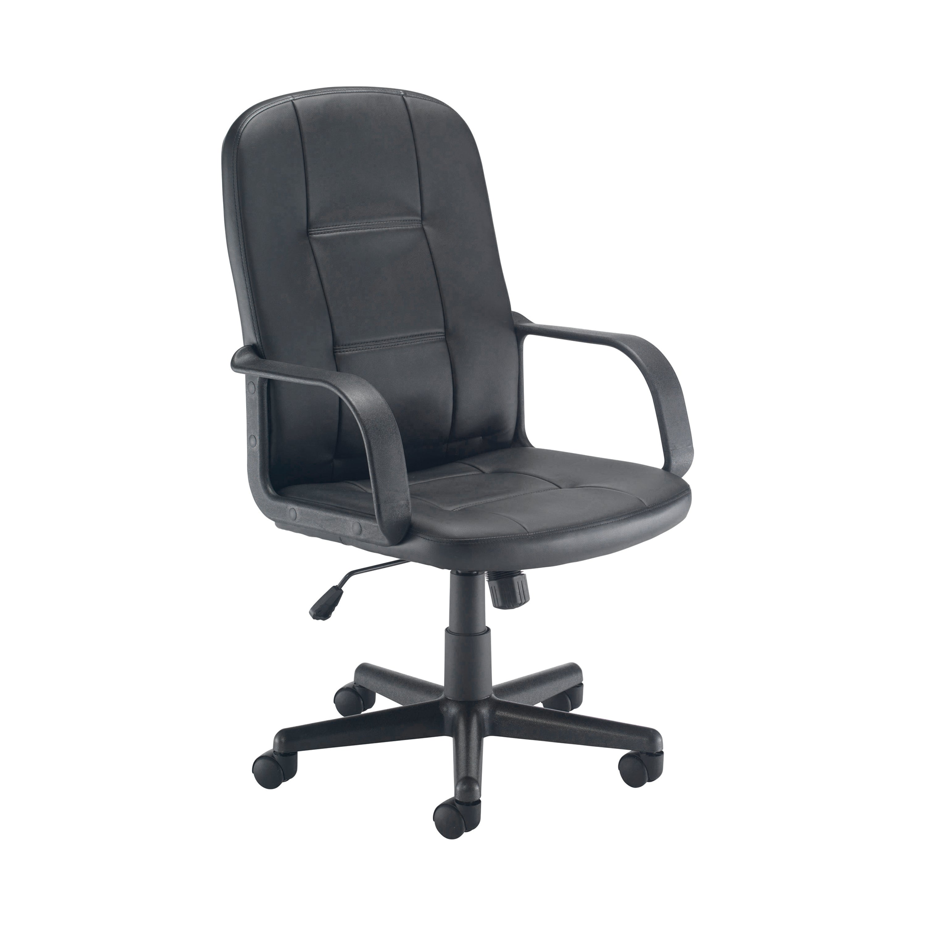 Jemini Jack 2 Executive Swivel Chair With Fixed Arms 620x600x1020-1135mm Polyurethane Black Kf79887