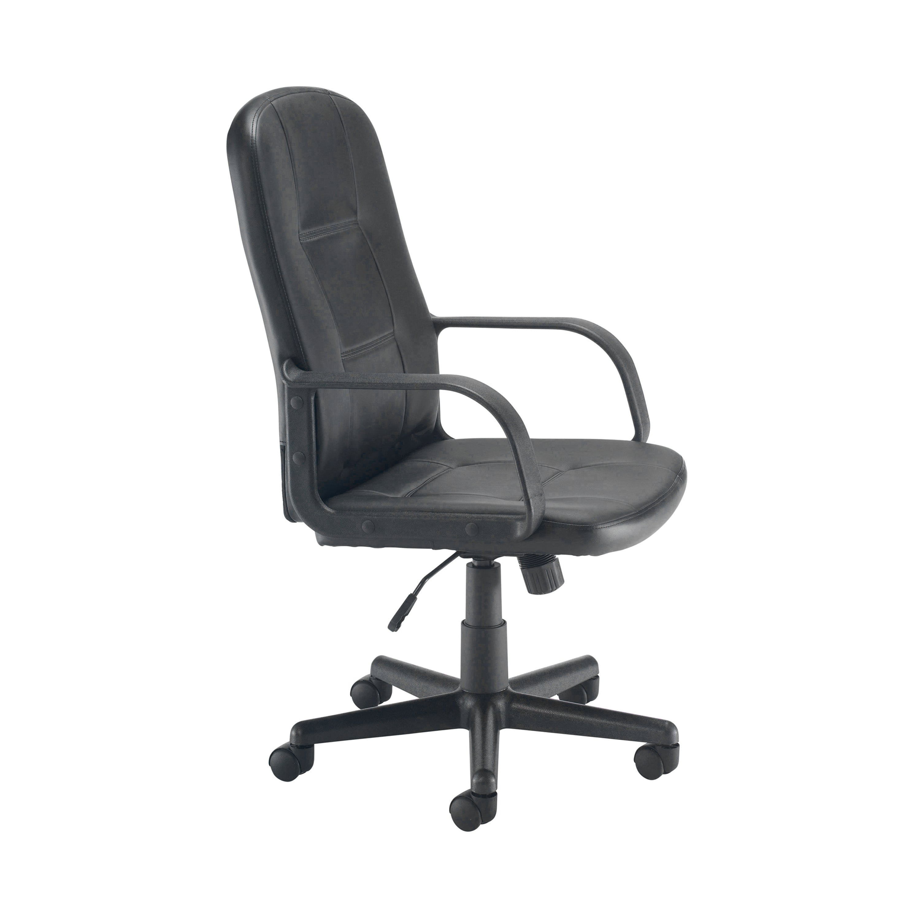 Jemini Jack 2 Executive Swivel Chair With Fixed Arms 620x600x1020-1135mm Polyurethane Black Kf79887
