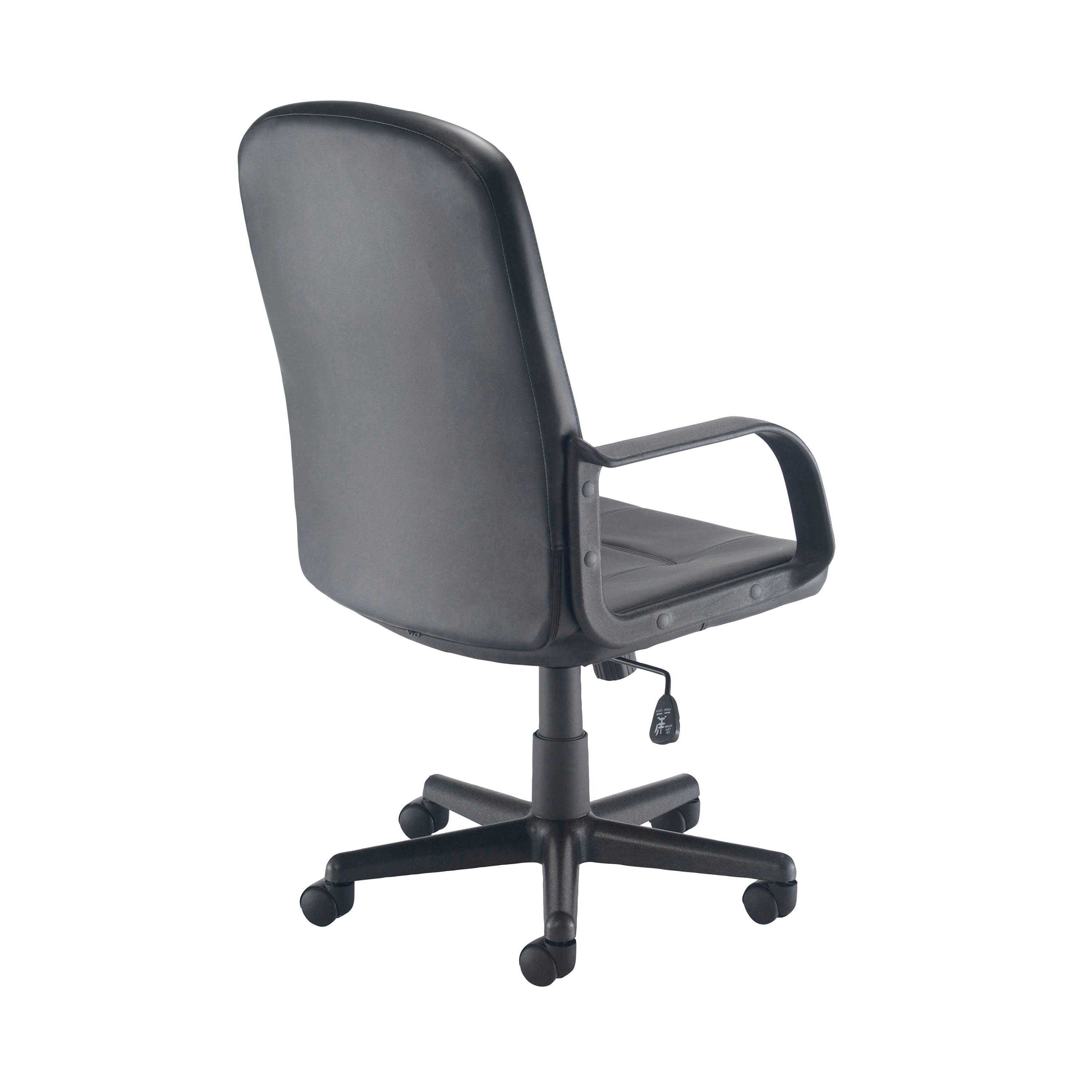 Jemini Jack 2 Executive Swivel Chair With Fixed Arms 620x600x1020-1135mm Polyurethane Black Kf79887
