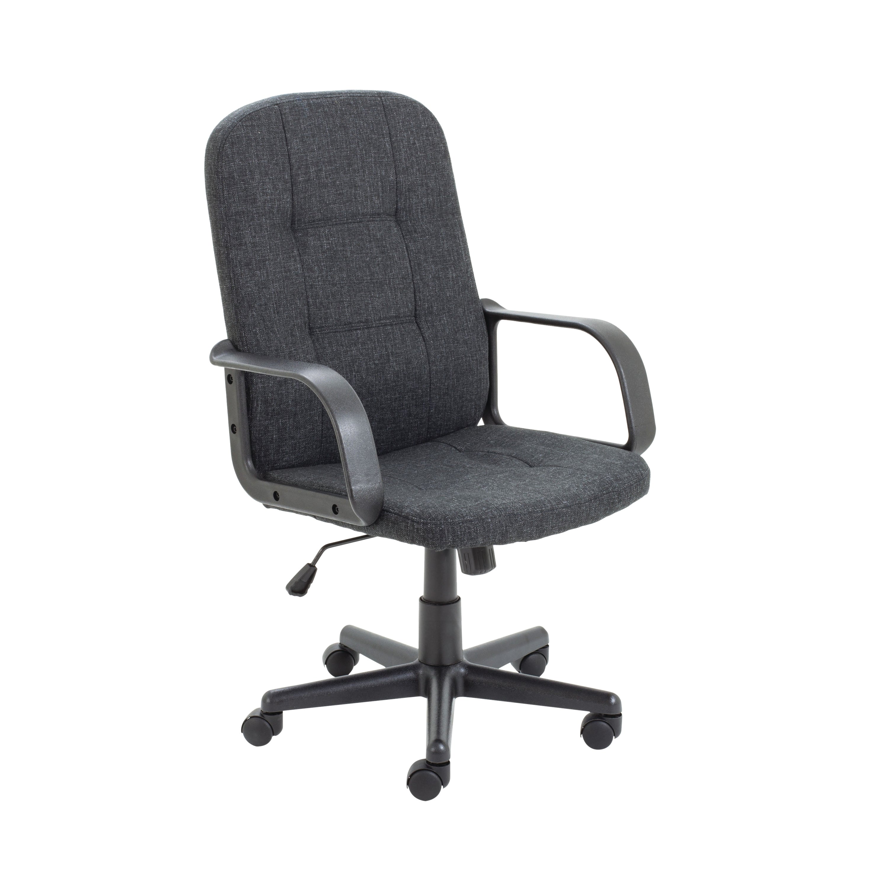 Jemini Jack 2 Executive Swivel Chair With Fixed Arms 620x600x1020-1135mm Fabric Charcoal Kf79889