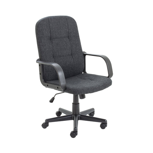 Jemini Jack 2 Executive Swivel Chair With Fixed Arms 620x600x1020-1135mm Fabric Charcoal Kf79889