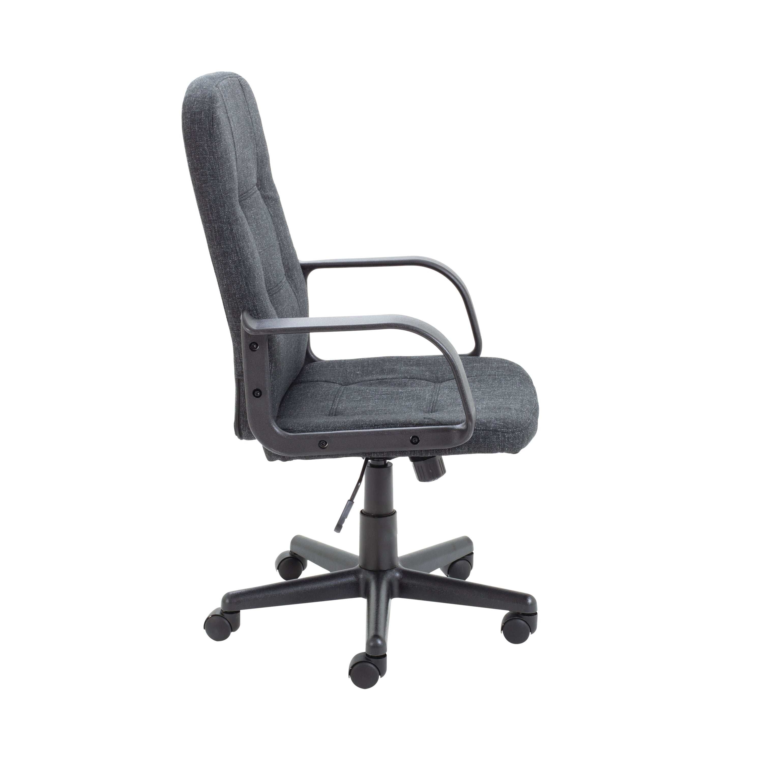 Jemini Jack 2 Executive Swivel Chair With Fixed Arms 620x600x1020-1135mm Fabric Charcoal Kf79889