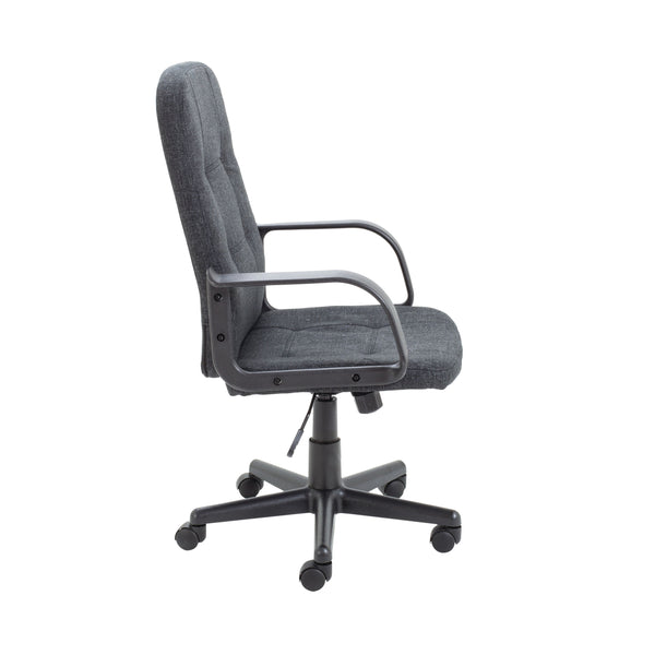 Jemini Jack 2 Executive Swivel Chair With Fixed Arms 620x600x1020-1135mm Fabric Charcoal Kf79889