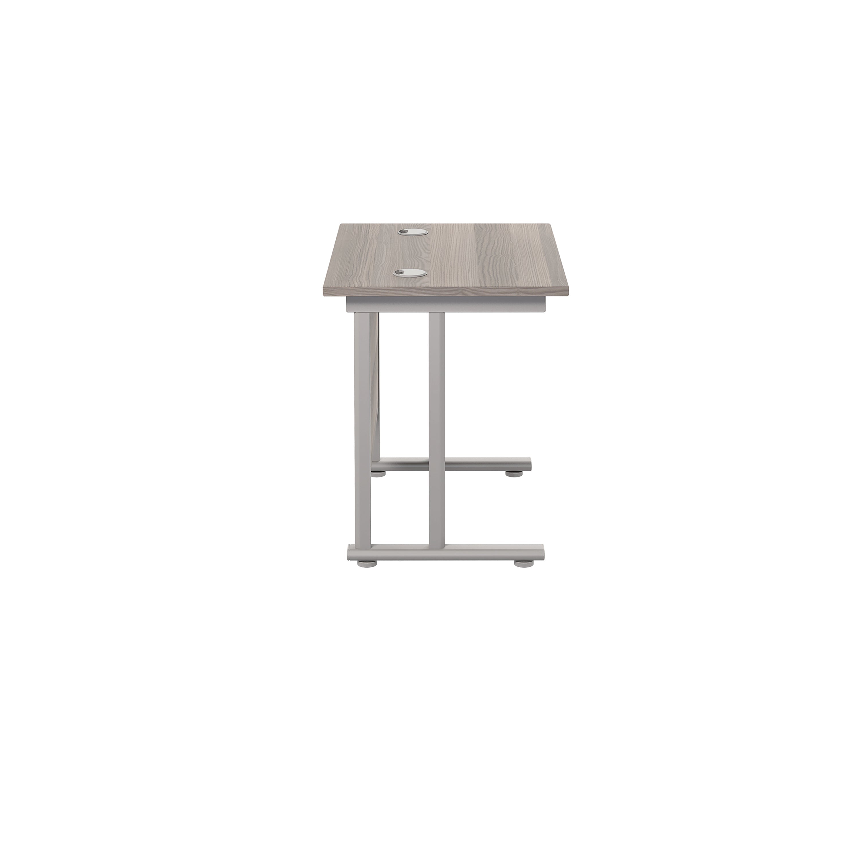 Jemini Double Upright Rectangular Desk 800x600x730mm Grey Oak/silver Kf806097