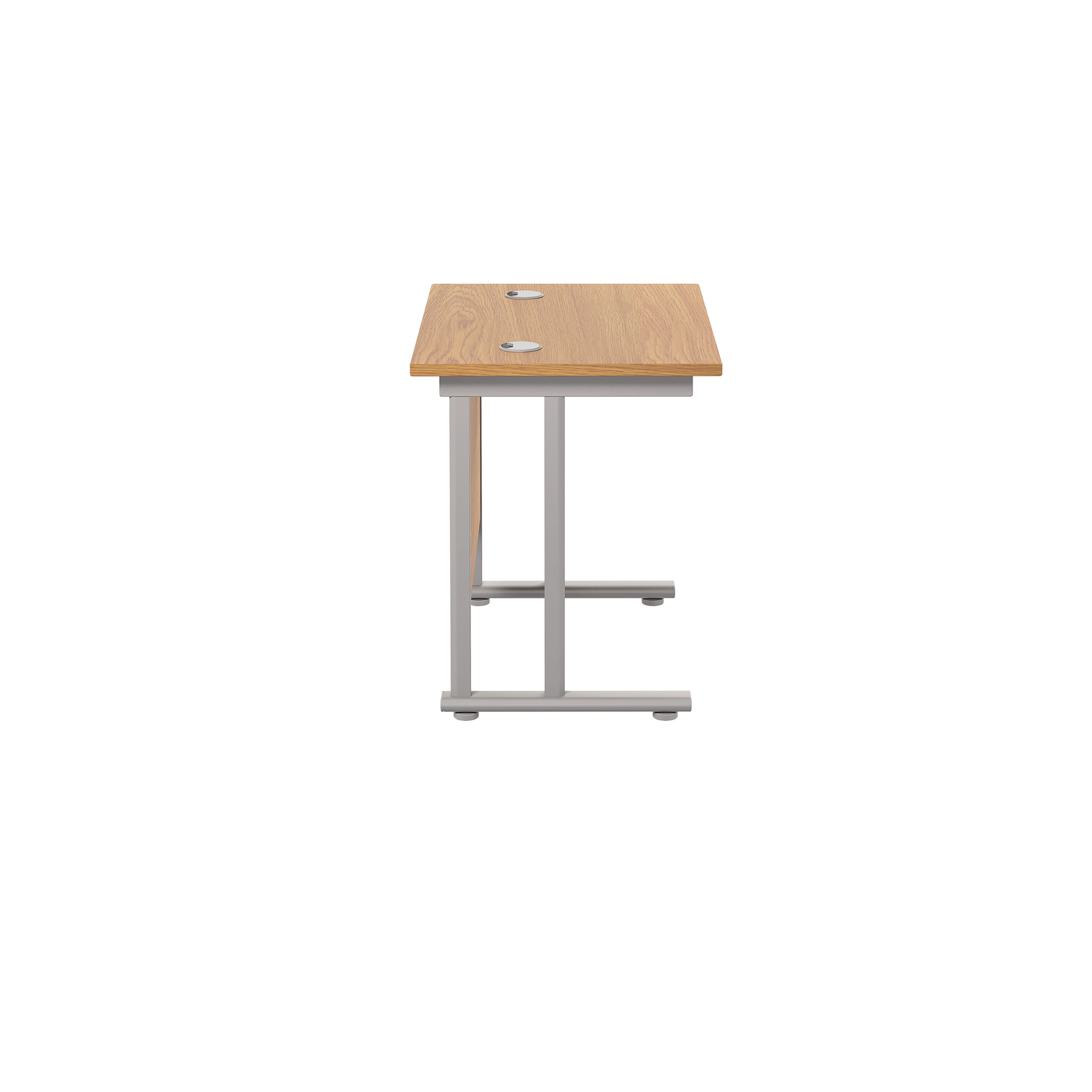 Jemini Double Upright Rectangular Desk 800x600x730mm Nova Oak/silver Kf806103