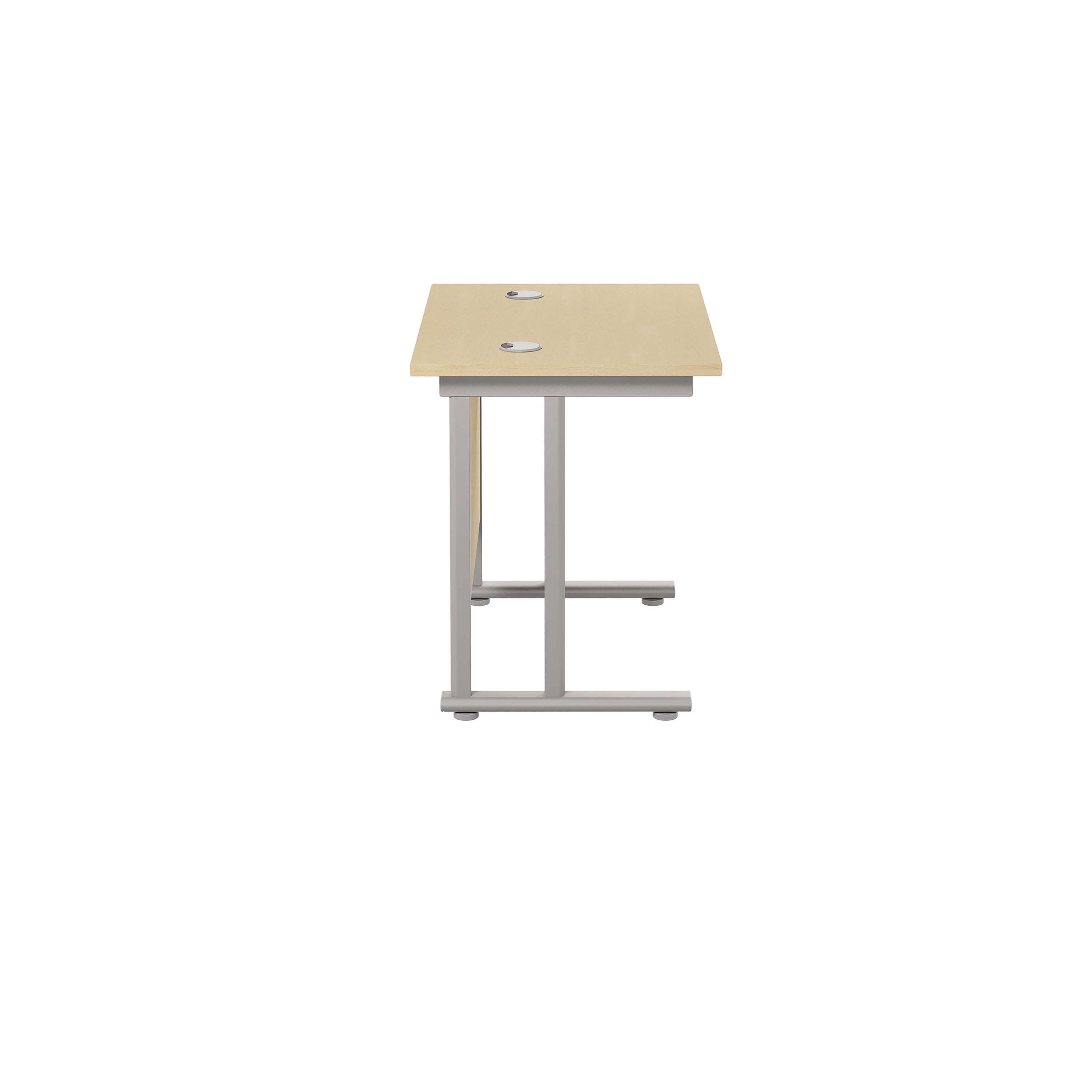 Jemini Double Upright Rectangular Desk 800x600x730mm Maple/silver Kf806127