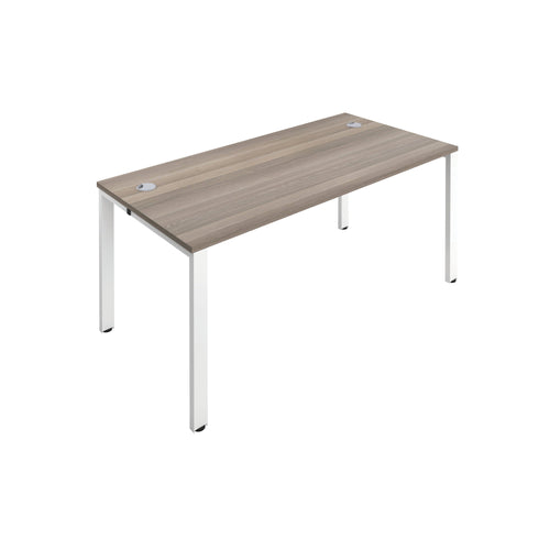 Jemini 1 Person Bench Desk 1200x800x730mm Grey Oak/white Kf808497