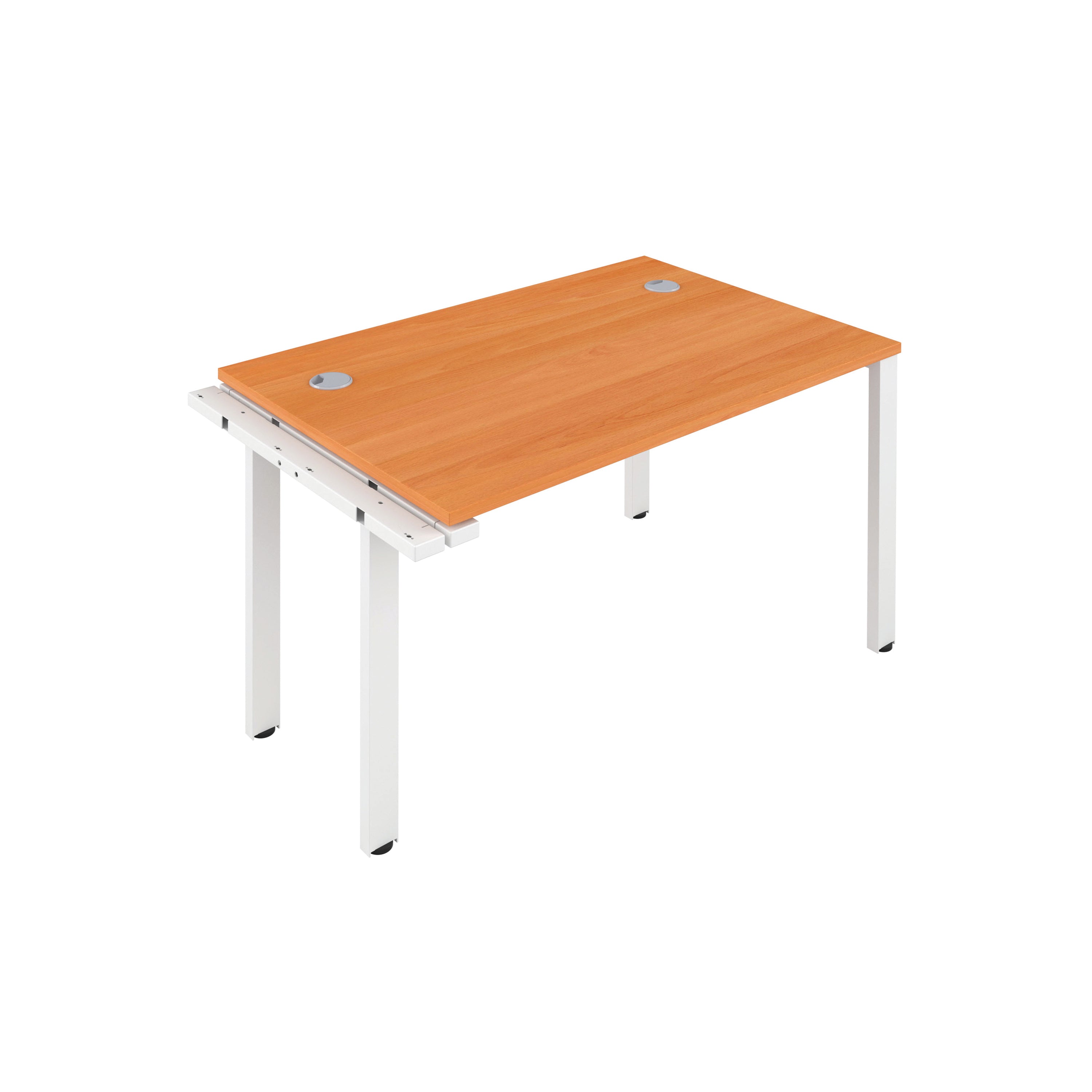 Jemini 1 Person Extension Bench Desk 1200x800x730mm Beech/white Kf808541