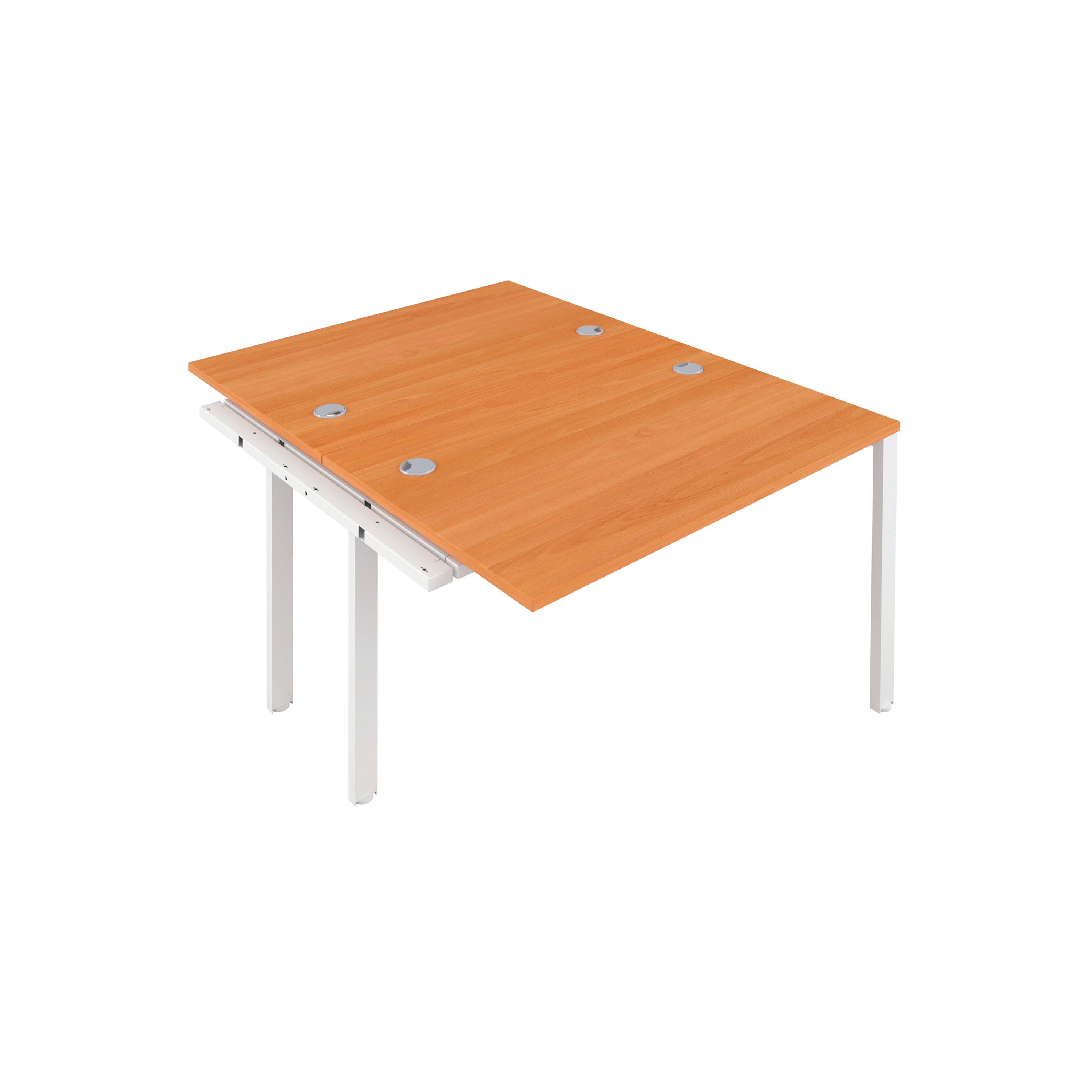 Jemini 2 Person Extension Bench Desk 1200x1600x730mm Beech/white Kf808602