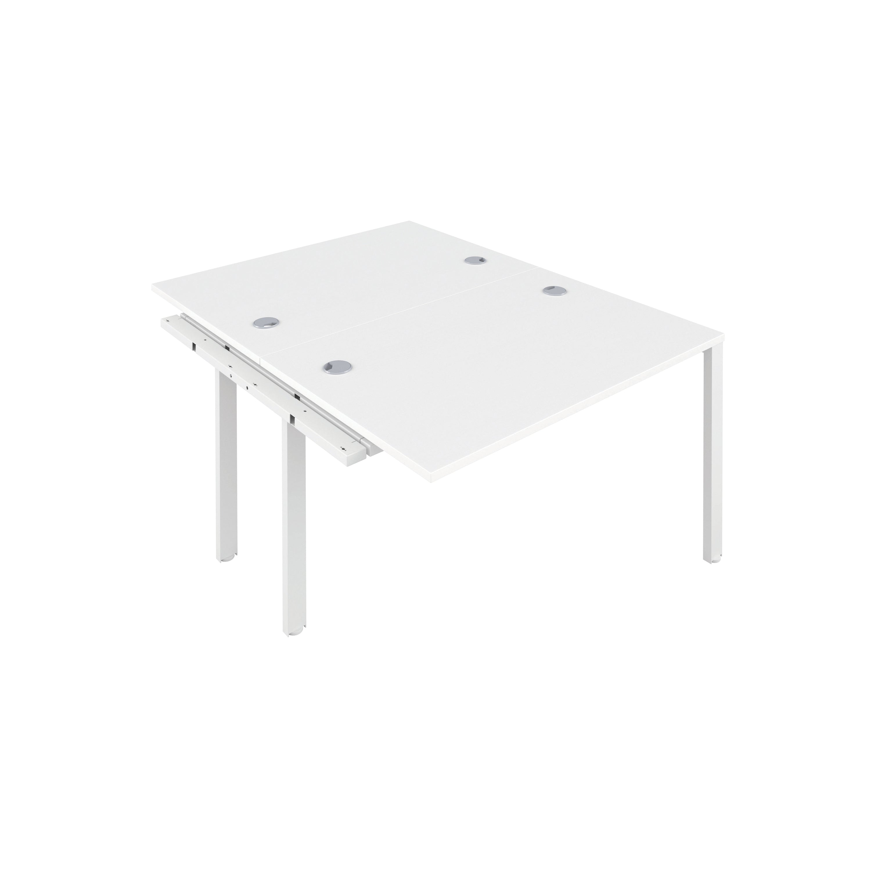 Jemini 2 Person Extension Bench Desk 1200x1600x730mm White/white Kf808633
