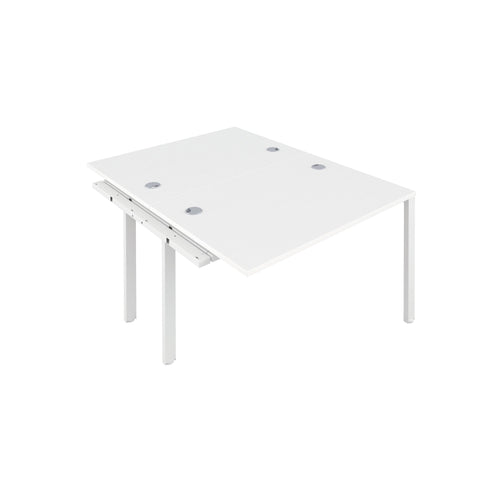 Jemini 2 Person Extension Bench Desk 1200x1600x730mm White/white Kf808633
