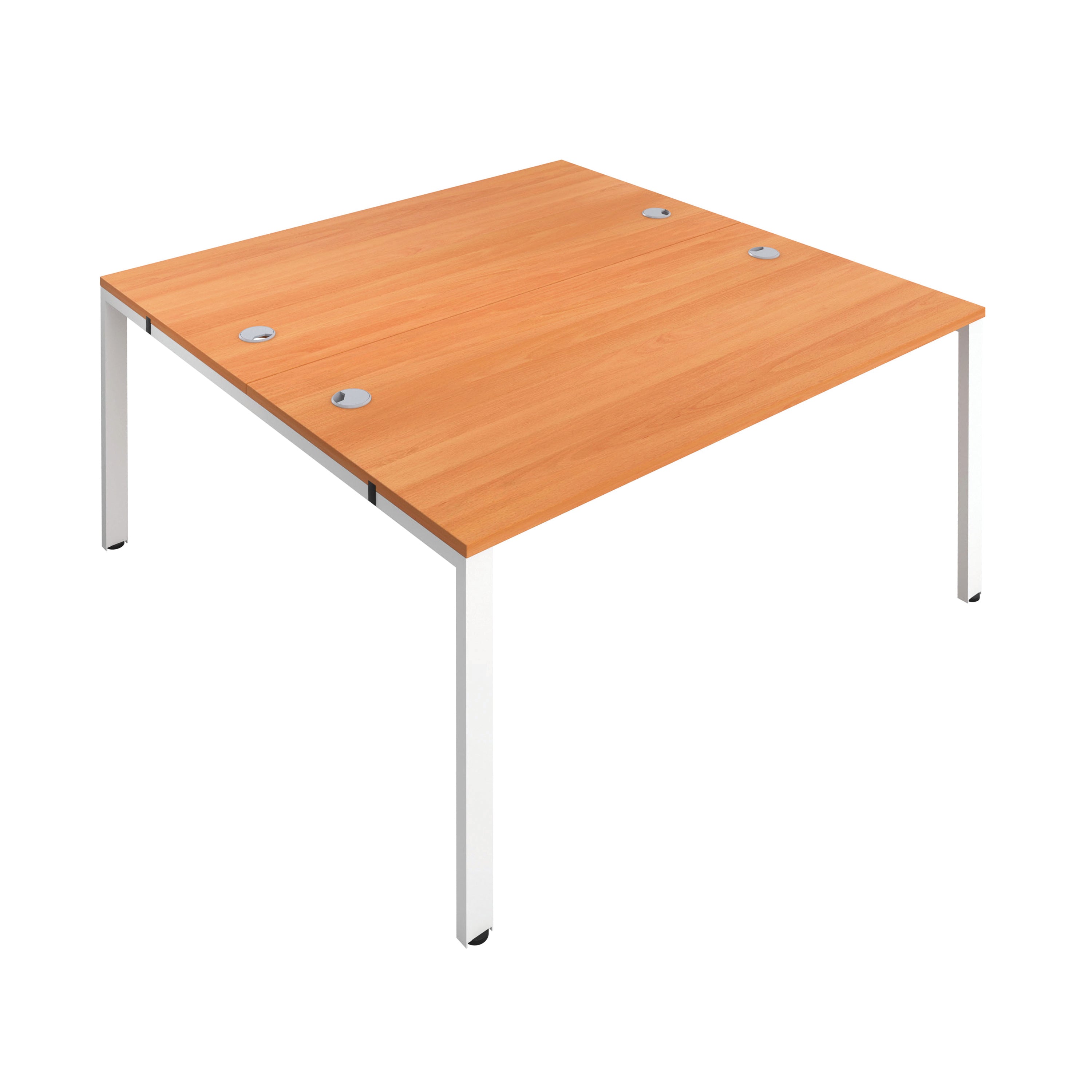 Jemini 2 Person Bench Desk 1200x1600x730mm Beech/white Kf808664