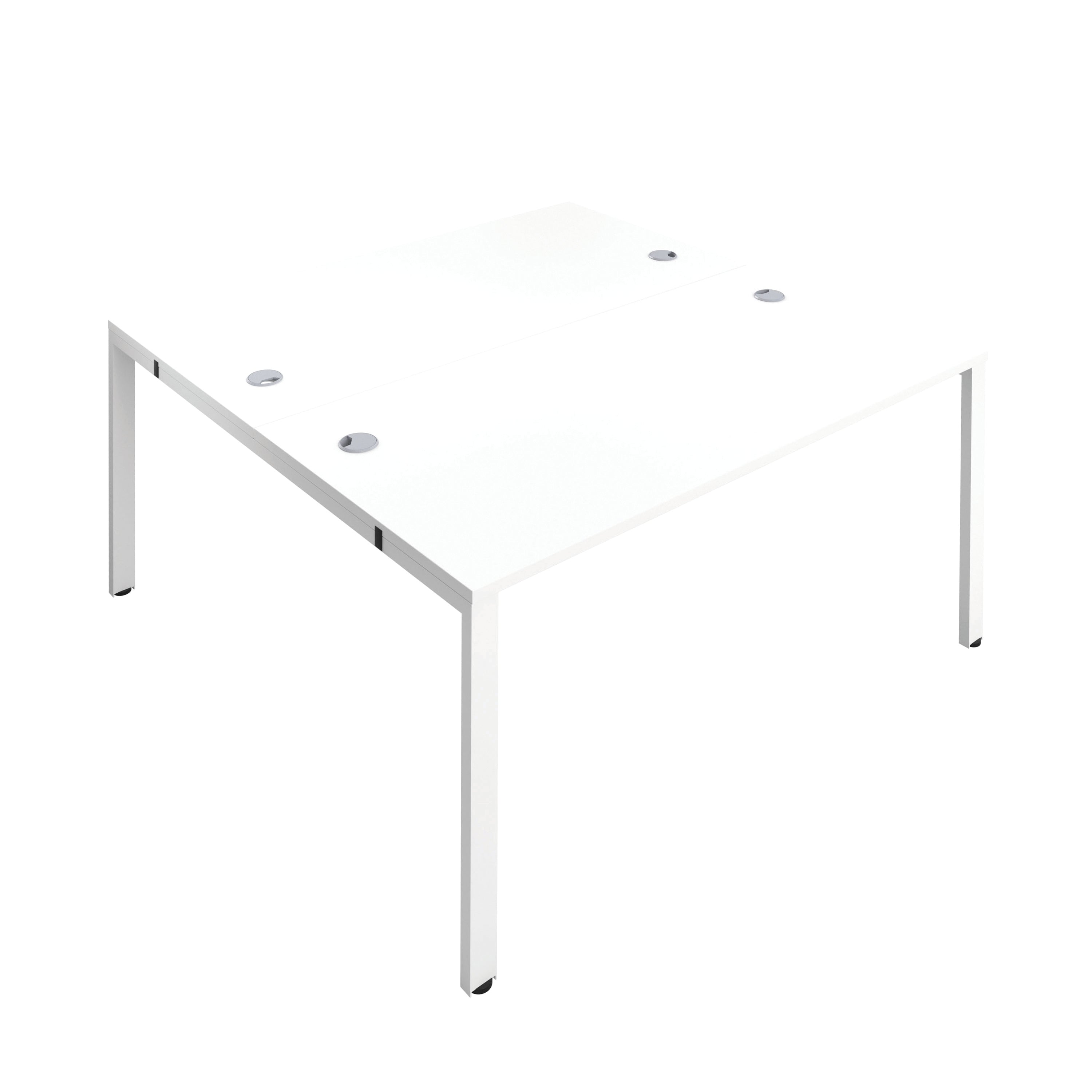 Jemini 2 Person Bench Desk 1200x1600x730mm White/white Kf808695