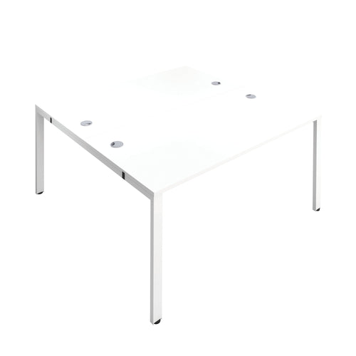 Jemini 2 Person Bench Desk 1200x1600x730mm White/white Kf808695