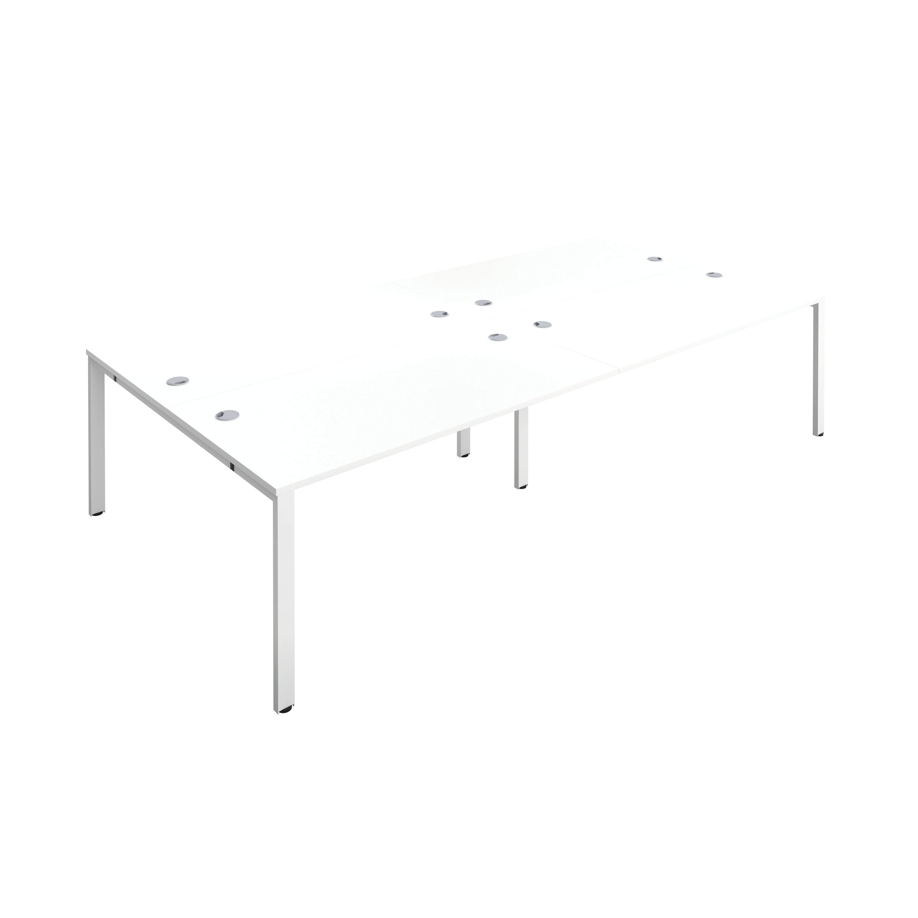 Jemini 4 Person Bench Desk 2400x1600x730mm White/white Kf808756