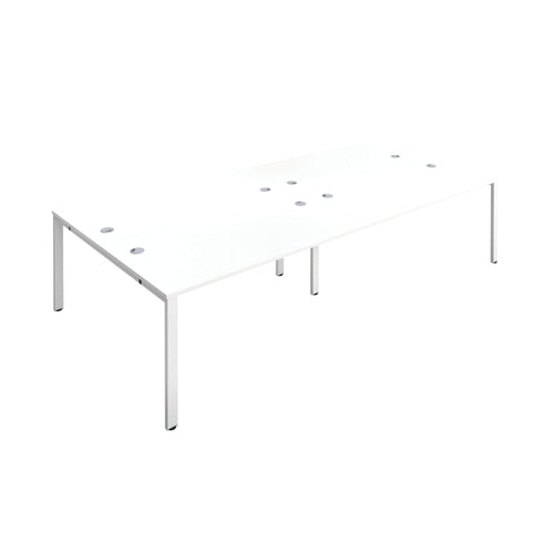 Jemini 4 Person Bench Desk 2400x1600x730mm White/white Kf808756