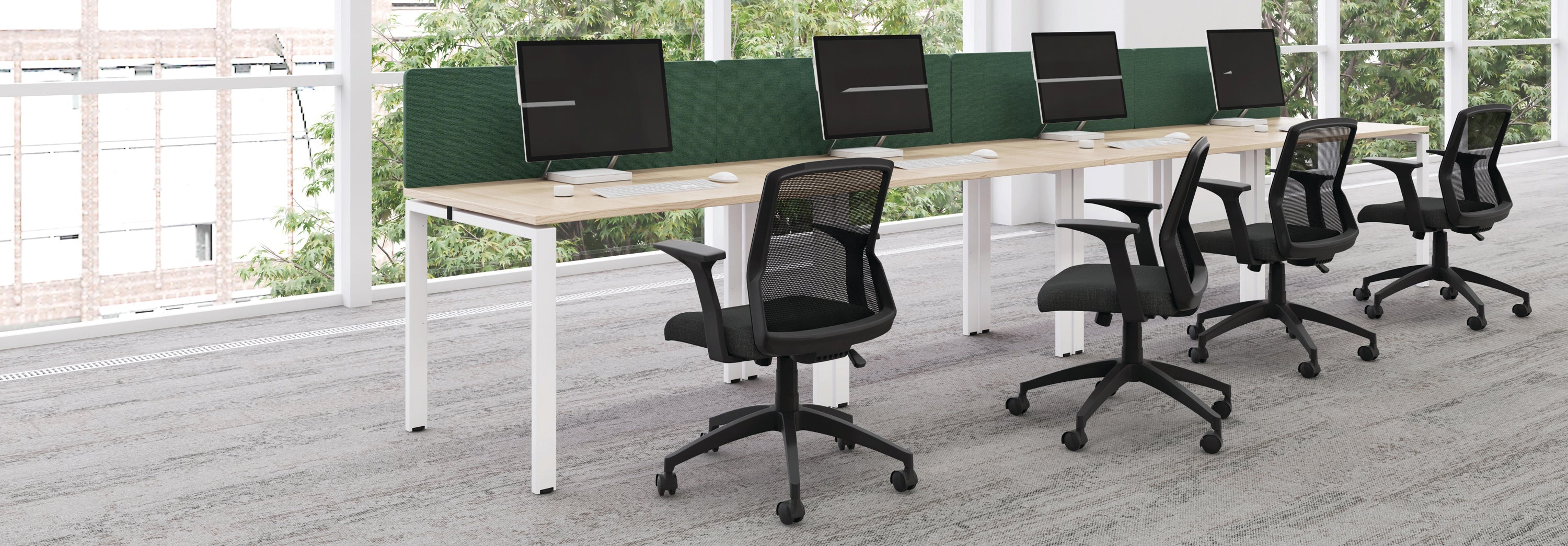 Jemini 1 Person Bench Desk 1400x800x730mm White/white Kf808879