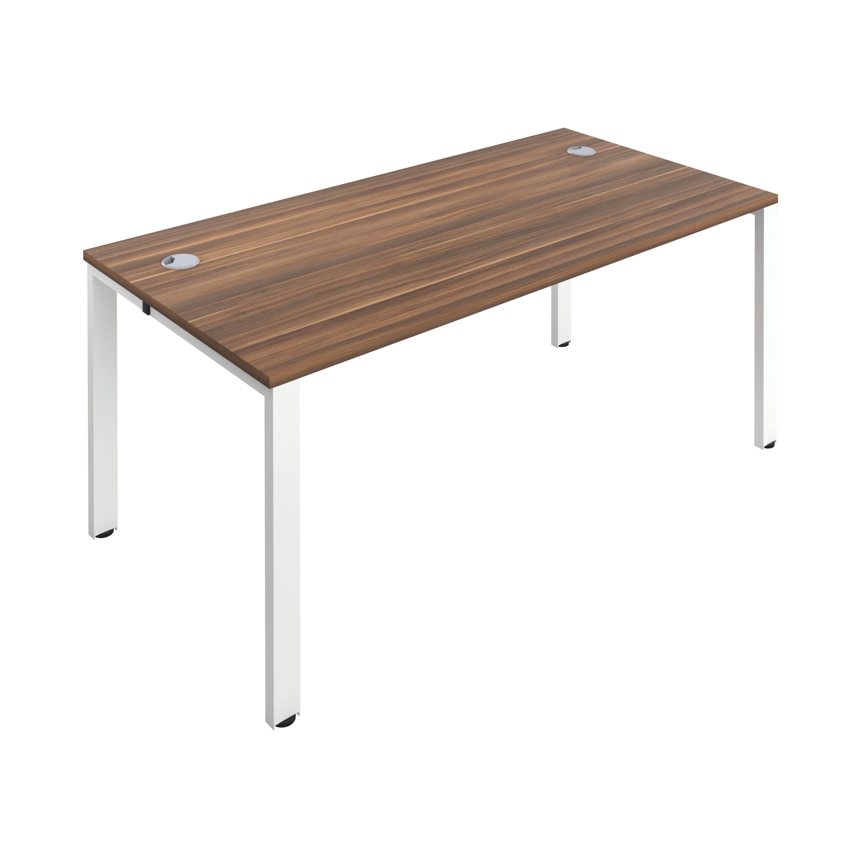 Jemini 1 Person Bench Desk 1400x800x730mm Dark Walnut/white Kf808893