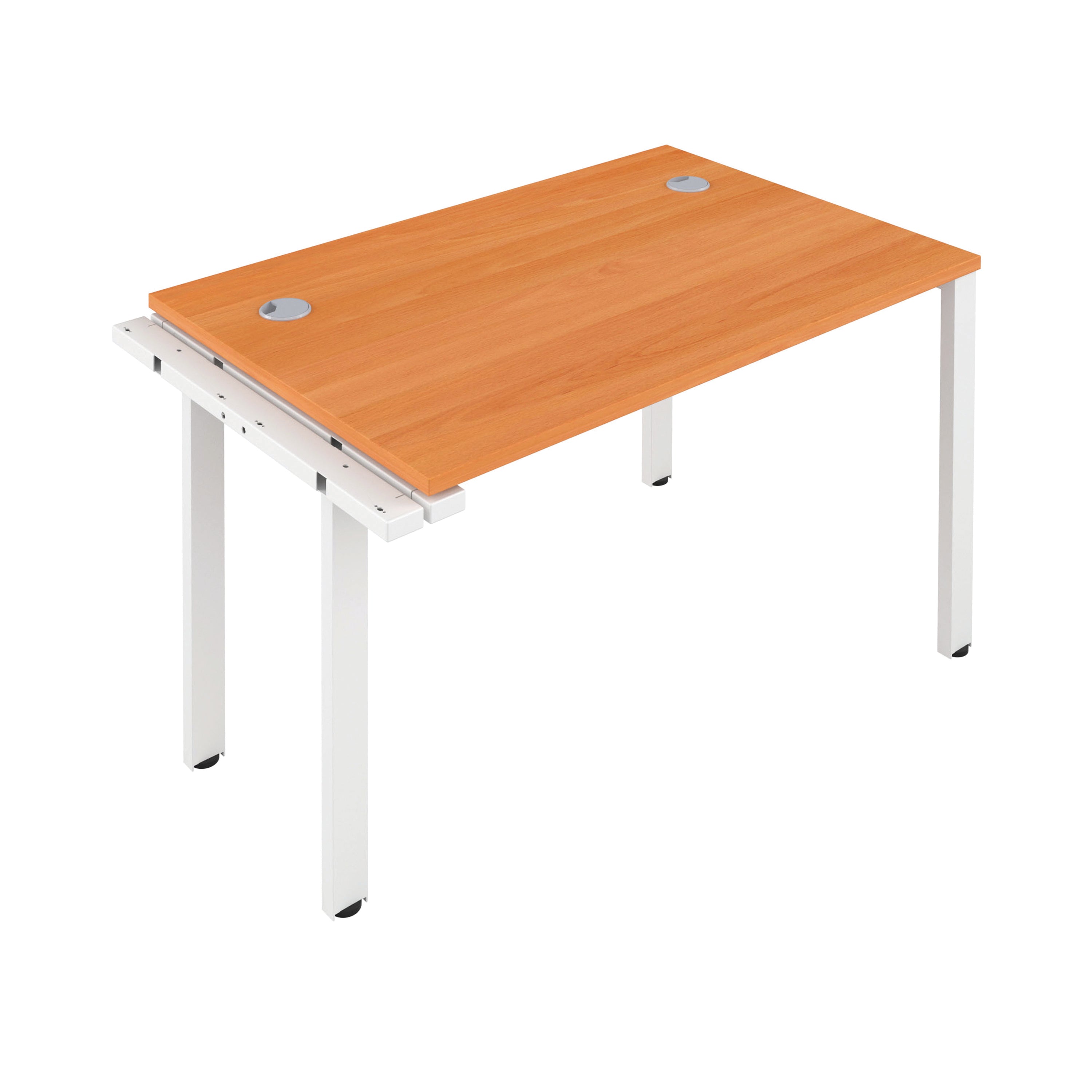 Jemini 1 Person Extension Bench Desk 1400x800x730mm Beech/white Kf808909