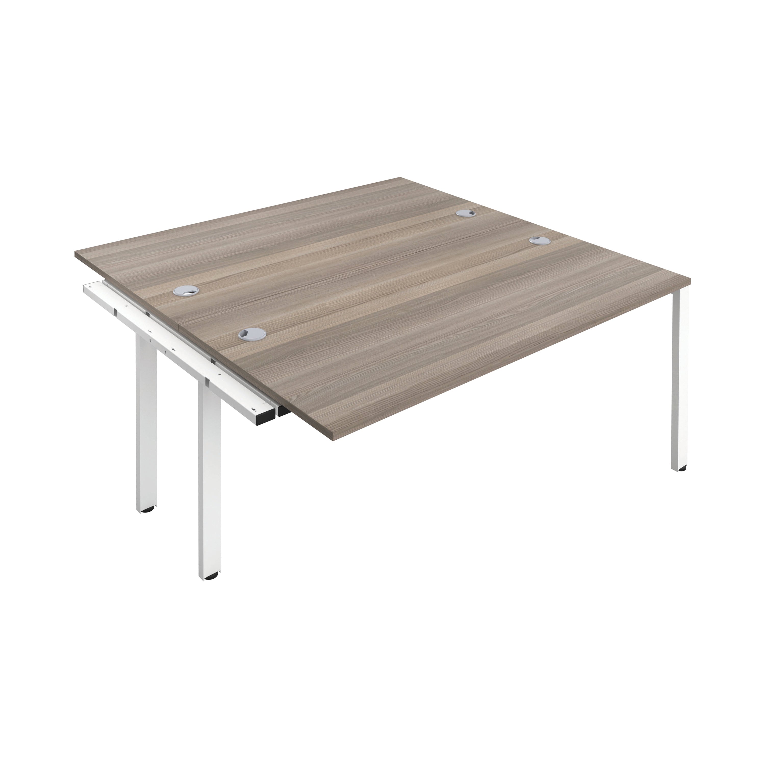 Jemini 2 Person Extension Bench Desk 1400x1600x730mm Grey Oak Kf808978