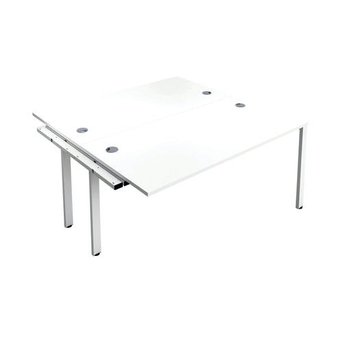 Jemini 2 Person Extension Bench Desk 1400x1600x730mm White/white Kf808992