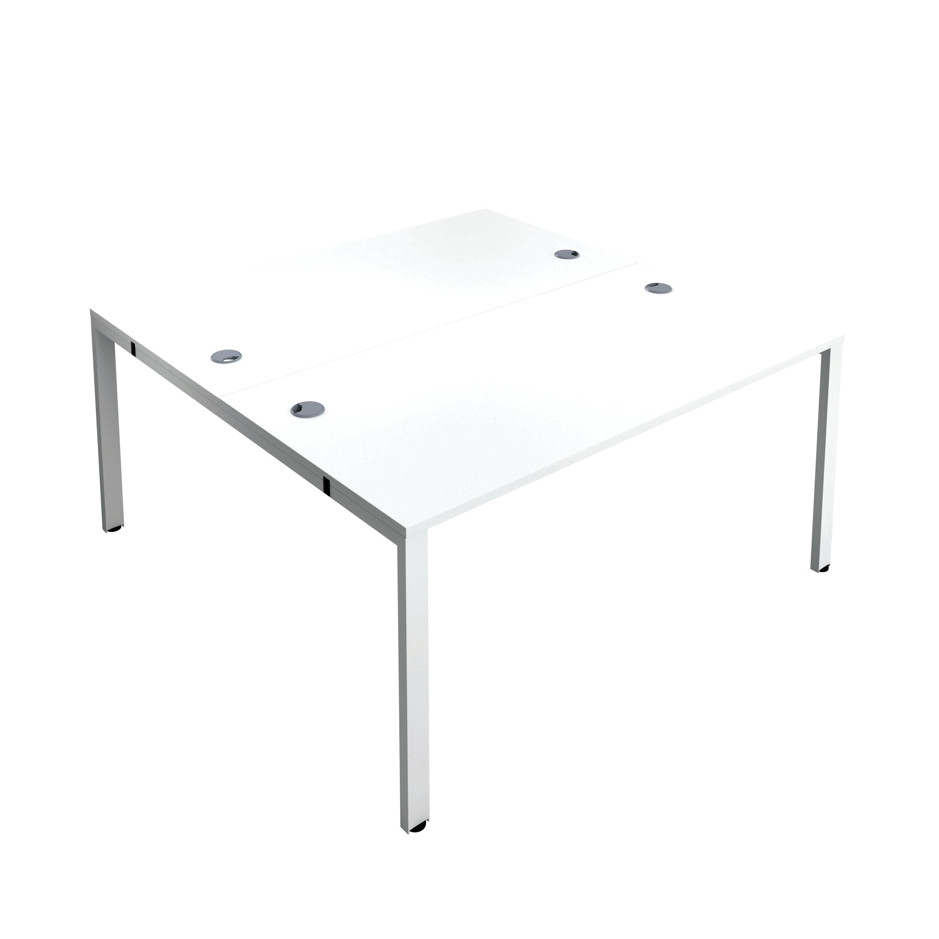 Jemini 2 Person Extension Bench Desk 1400x1600x730mm White/white Kf808992