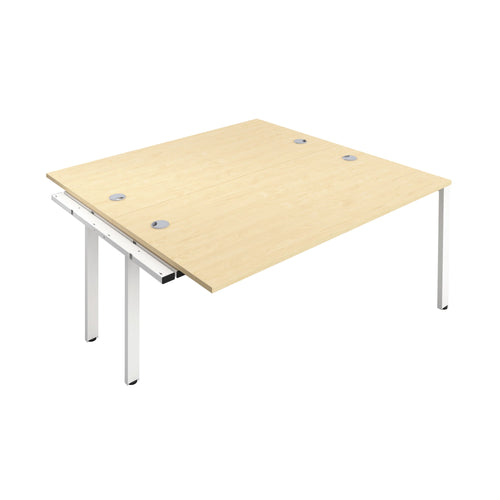 Jemini 2 Person Extension Bench Desk 1400x1600x730mm Maple/white Kf809005